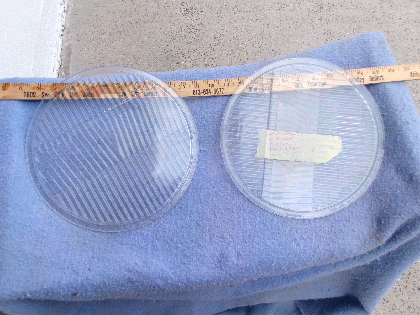 nos pair headlight lenses 1927 1928 1929 1930 Stutz Franklin Hudson Moon