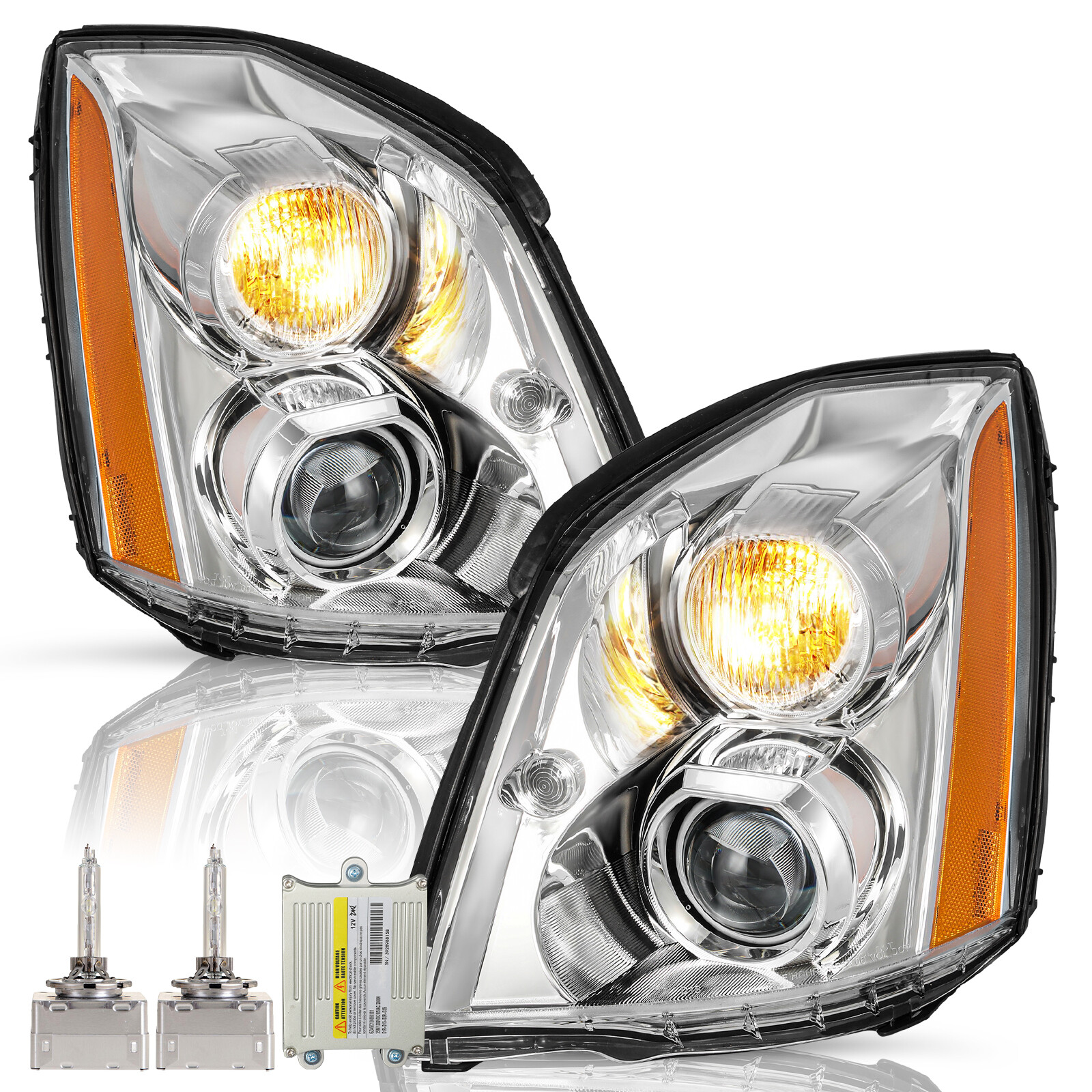 [W/Bulbs] Pair Headlamp HID/Xenon Projector For 2006-2011 Cadillac DTS Headlight