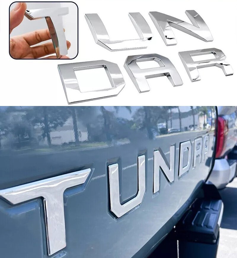 NEW Chrome Rear Emblem Decal for 2022 2023 2024 2025 TUNDRA Tailgate Letters