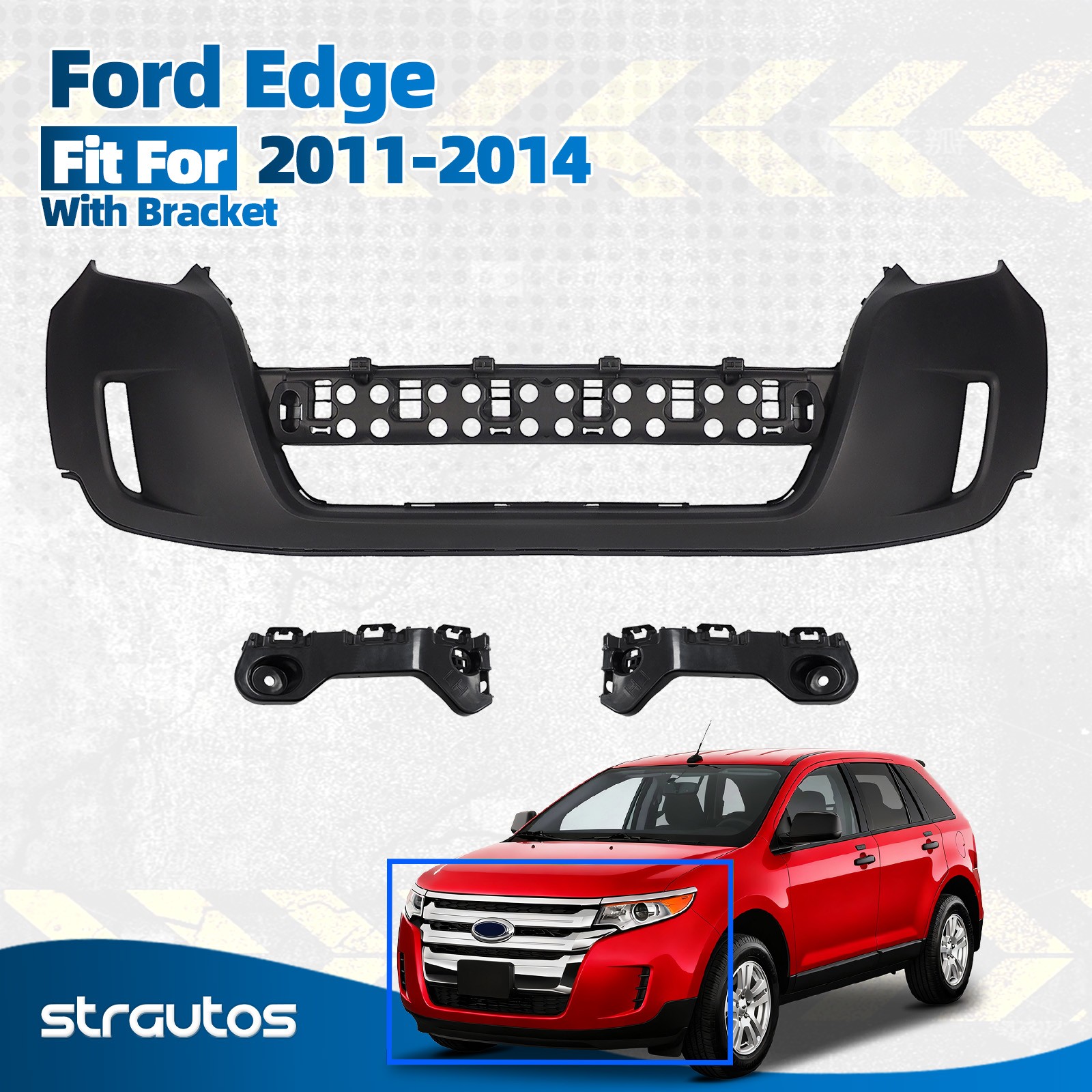 New Primed Front Bumper Cover W/Bracket For 2011-2014 Ford Edge BT4Z-17D957-BPTM