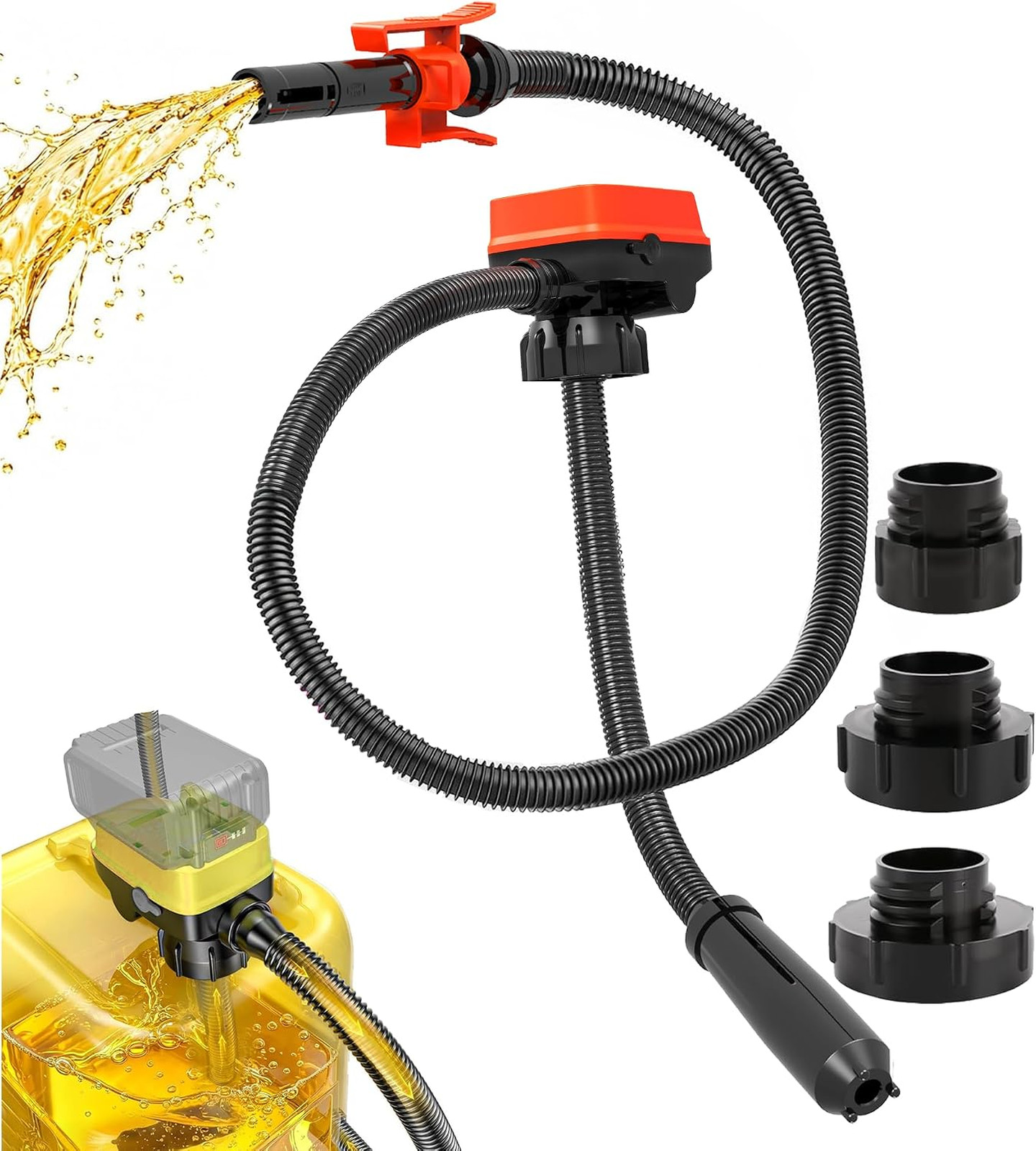 Cordless Fuel Transfer Pump with Auto-Stop, Flow Portable Fuel Pump Compatible