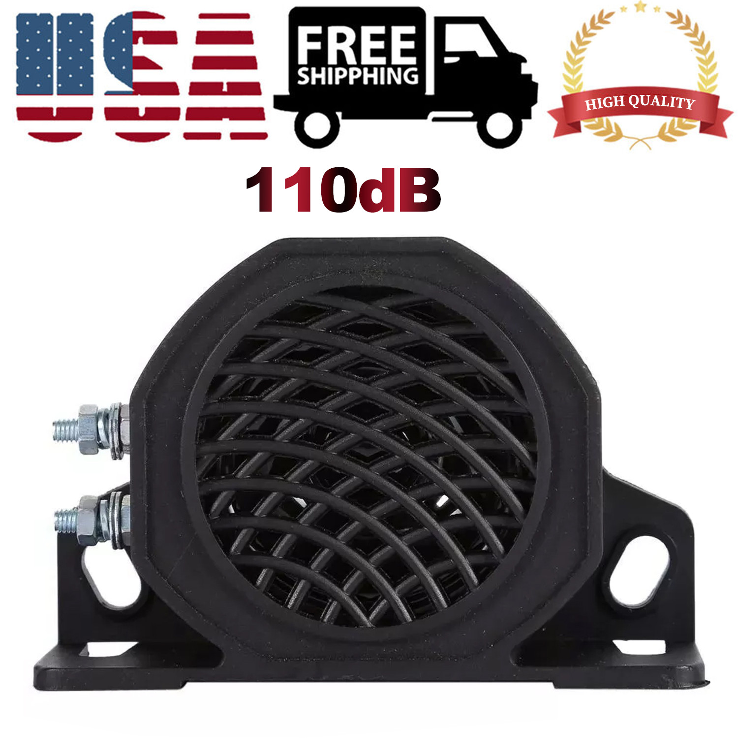 Truck Back-up Alarm, Waterproof Industrial Heavy-Duty 110dB 12V/80V