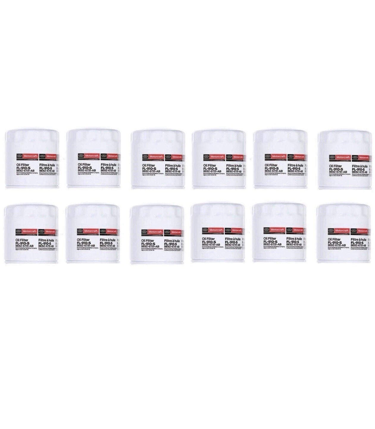 New Case of 12 Genuine Motorcraft Professional Engine Oil Filter FL-910S