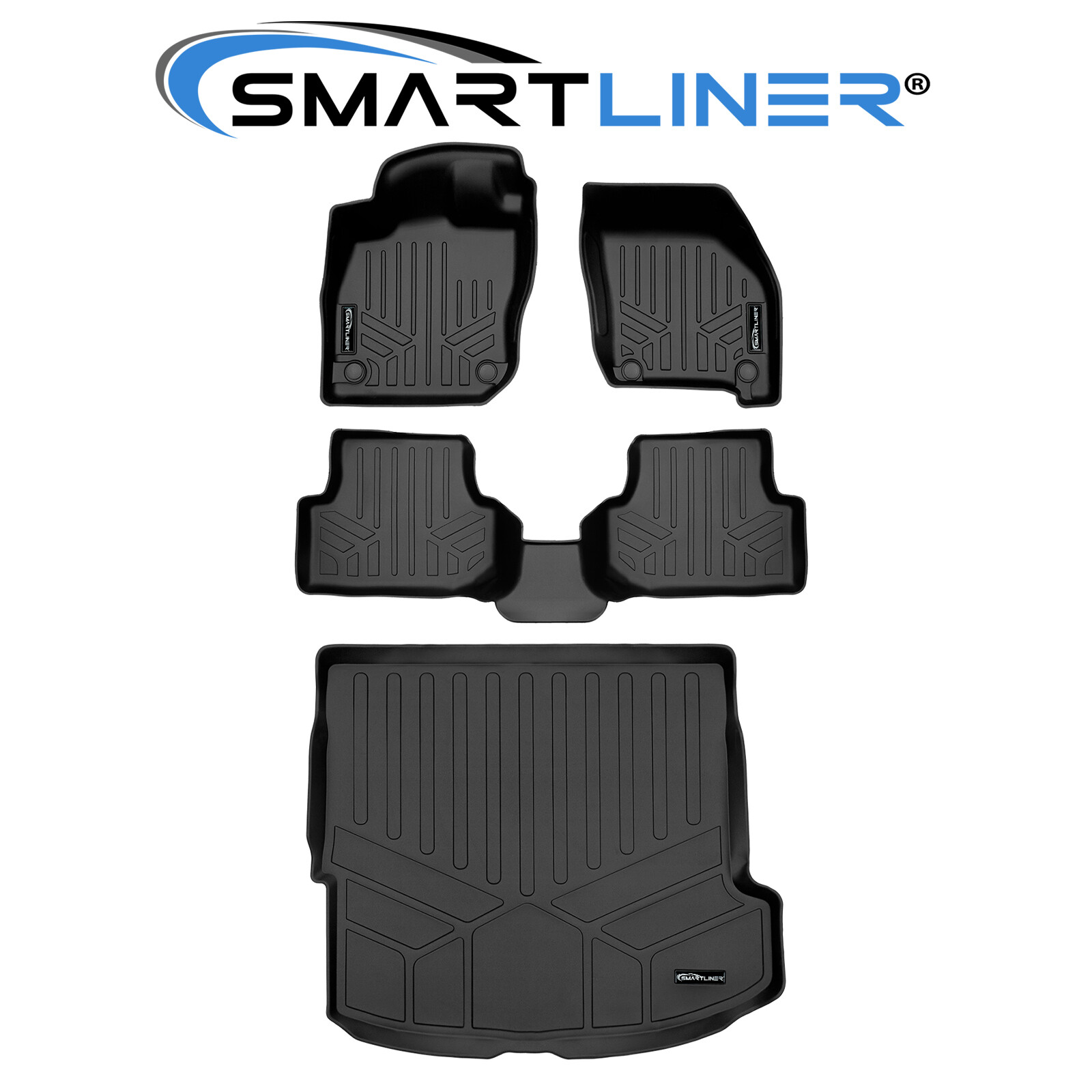 SMARTLINER Custom Fit Floor Mats 2 Row Cargo Trunk Liner TPE 2022-2026 Audi A3