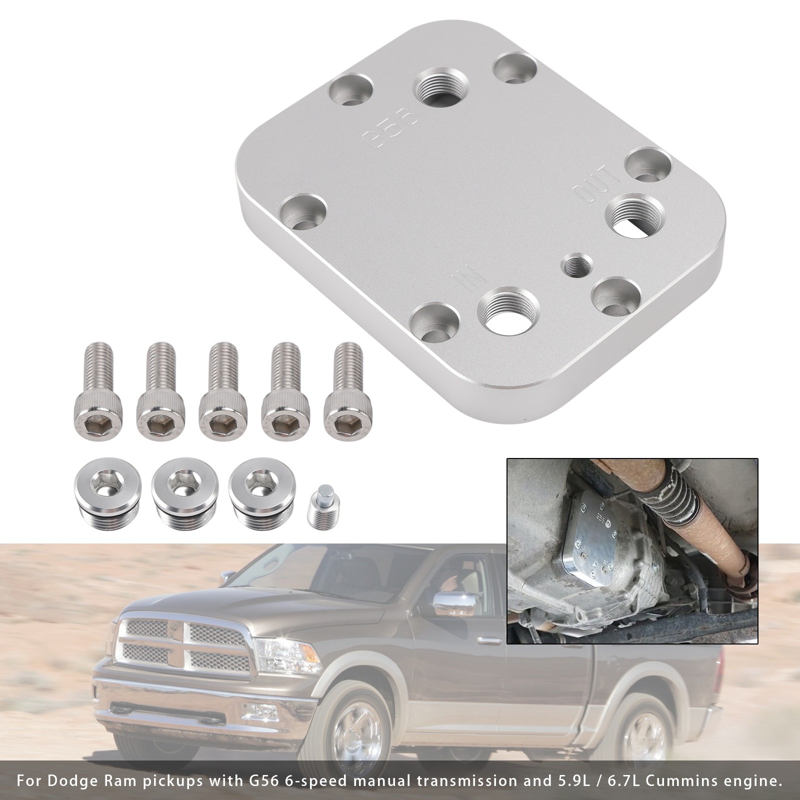 3 Ports PTO Cooler Cover 1/8 NPT For Ram 1/8 NPT 1500 2500 3500 4000 4500 G56 B1