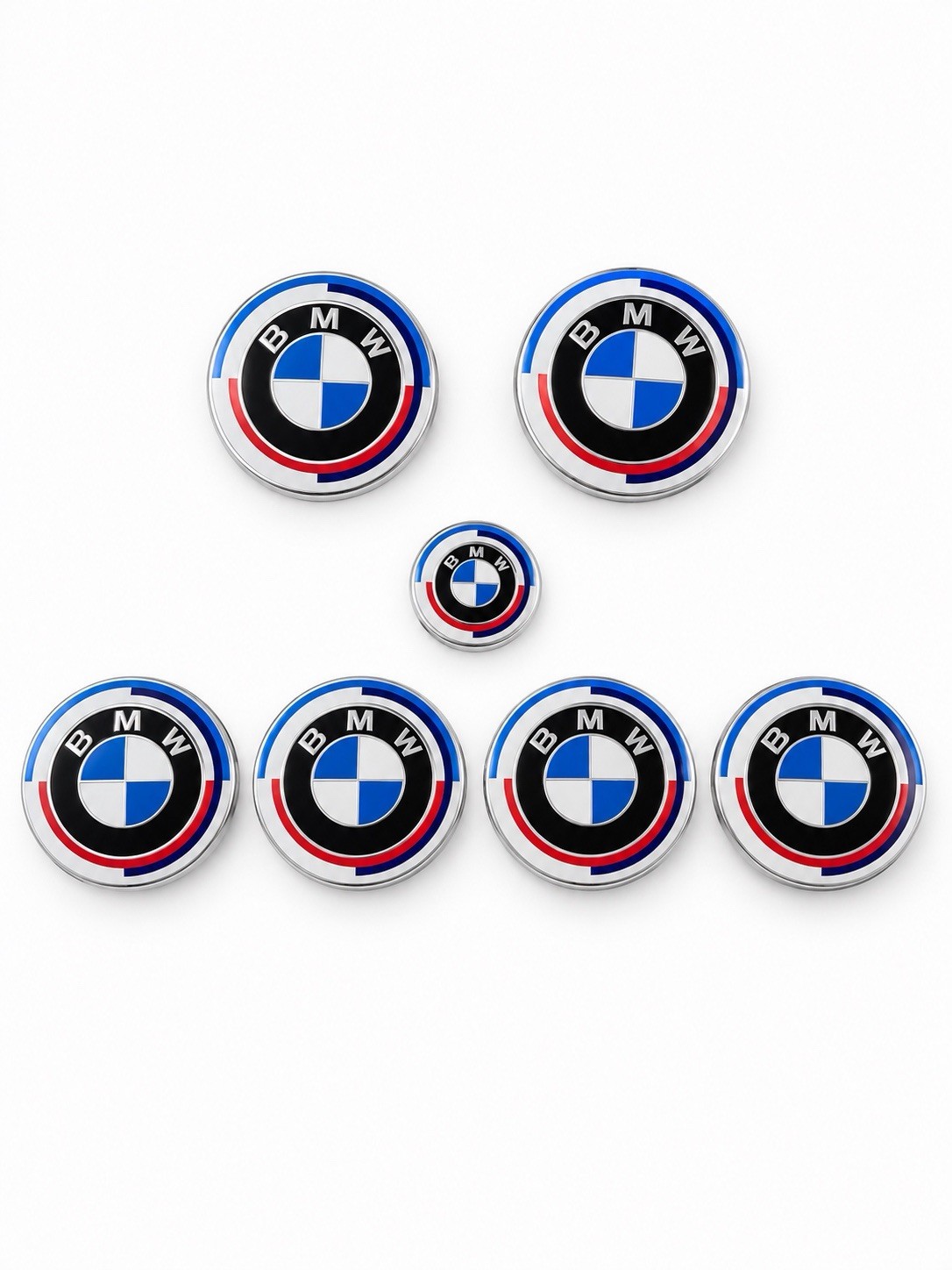 7Pcs Emblem Set Compatible with BMW 50th Anniversary Badges 82mm 74mm 45mm 68mm⁠
