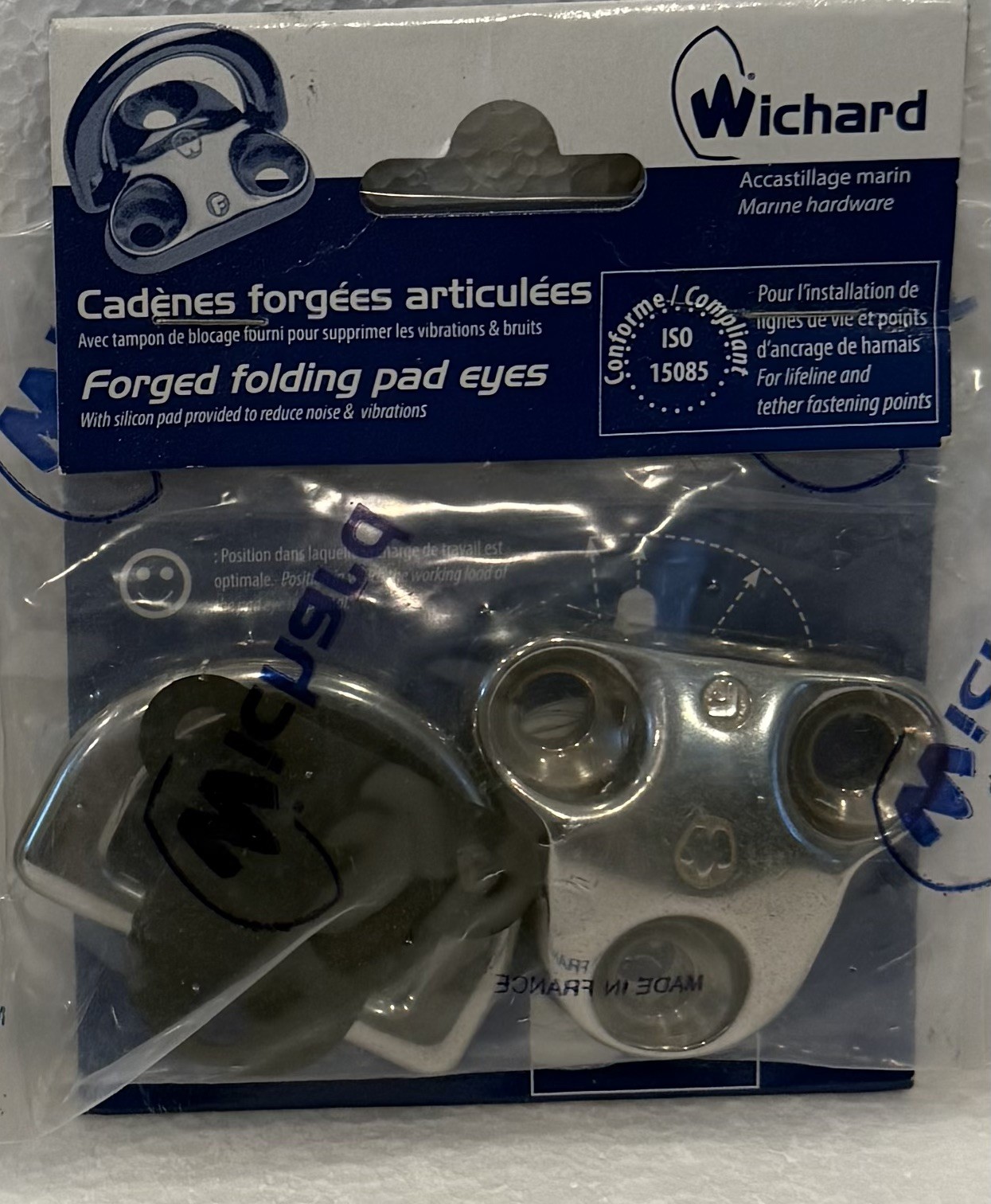 1 ea Wichard Marine 06605 Wichard Folding Pad Eye - Diameter 5/16 1 ea Wichard Marine 06605 Wichard Folding Pad Eye - Diameter 5/16