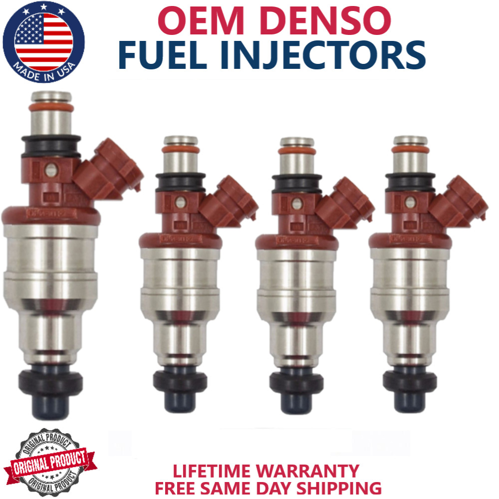 4 UNITS OEM DENSO FUEL INJECTORS For 1989-1995 Toyota Pickup, 4Runner  2.4L I4