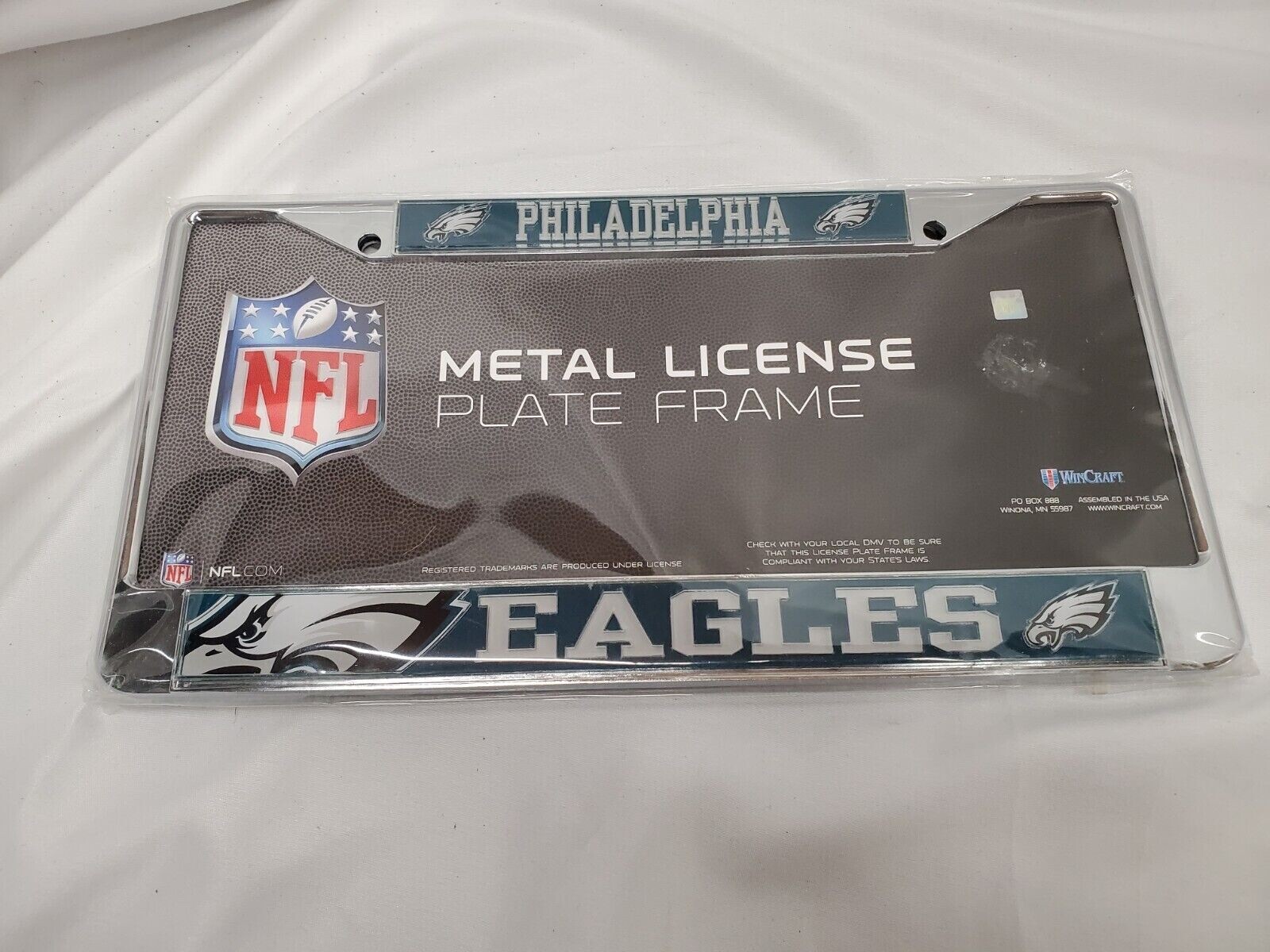 AUTHENTIC NFL Philadelphia Eagles Metal Chrome License Plate Frame Auto Car GIFT