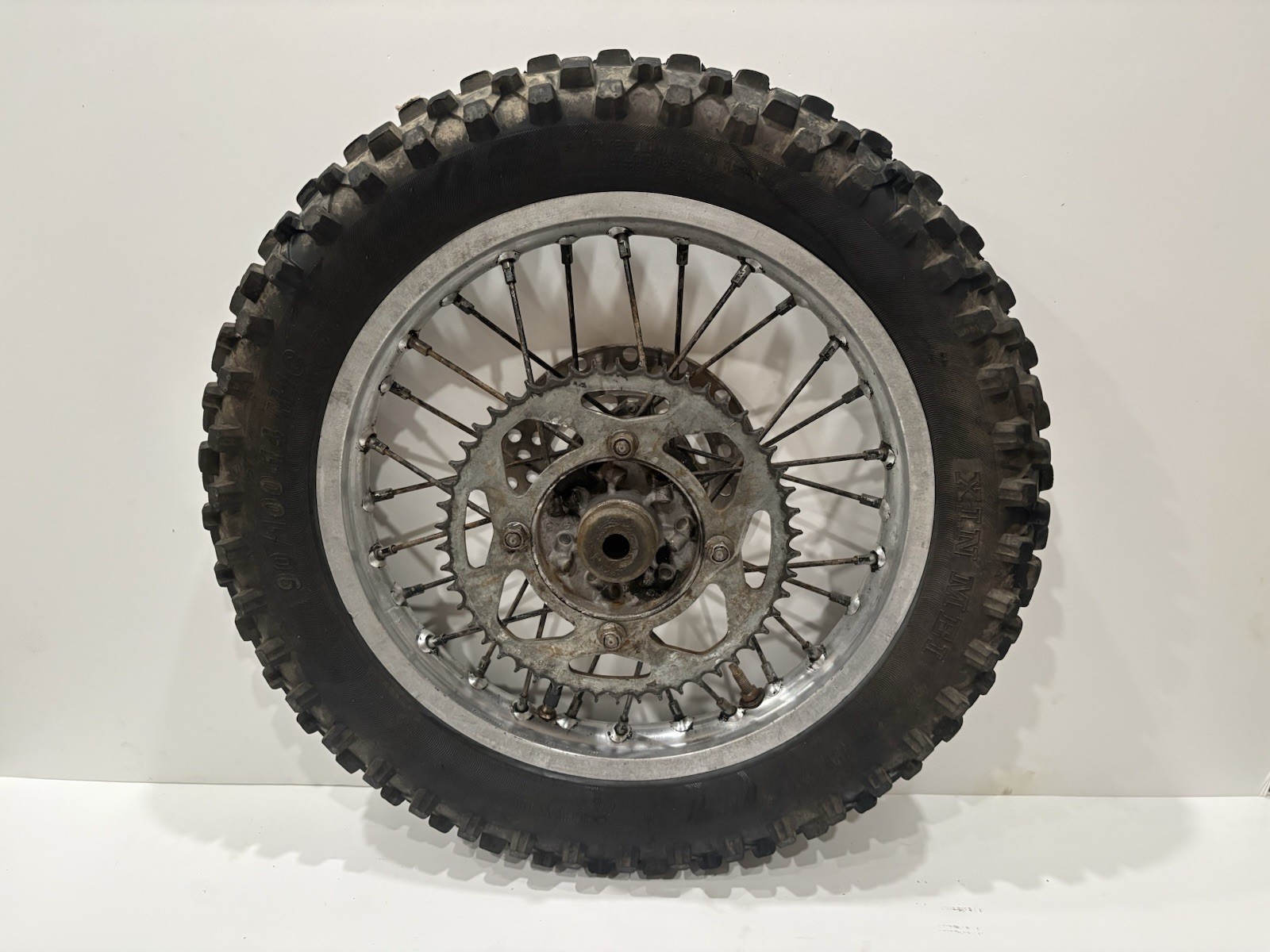 2001-2013 2008 OEM KAWASAKI KX85 REAR 14’ WHEEL RIM+TIRE+SPROCKET ASSEMBLY