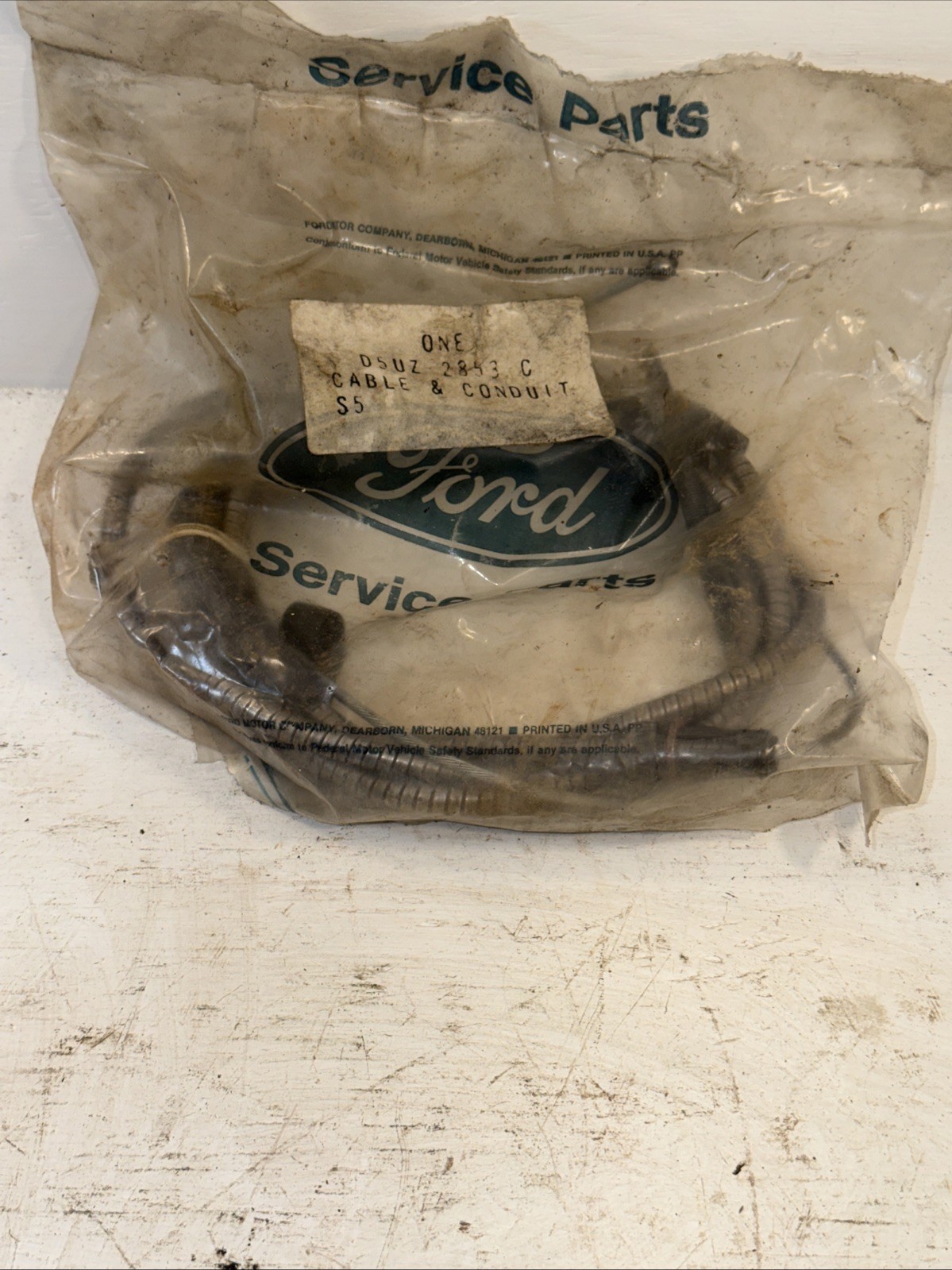 NOS OEM Ford D5UZ-2853-C Front Parking Brake Cable – 1975–1979 Econoline Vans