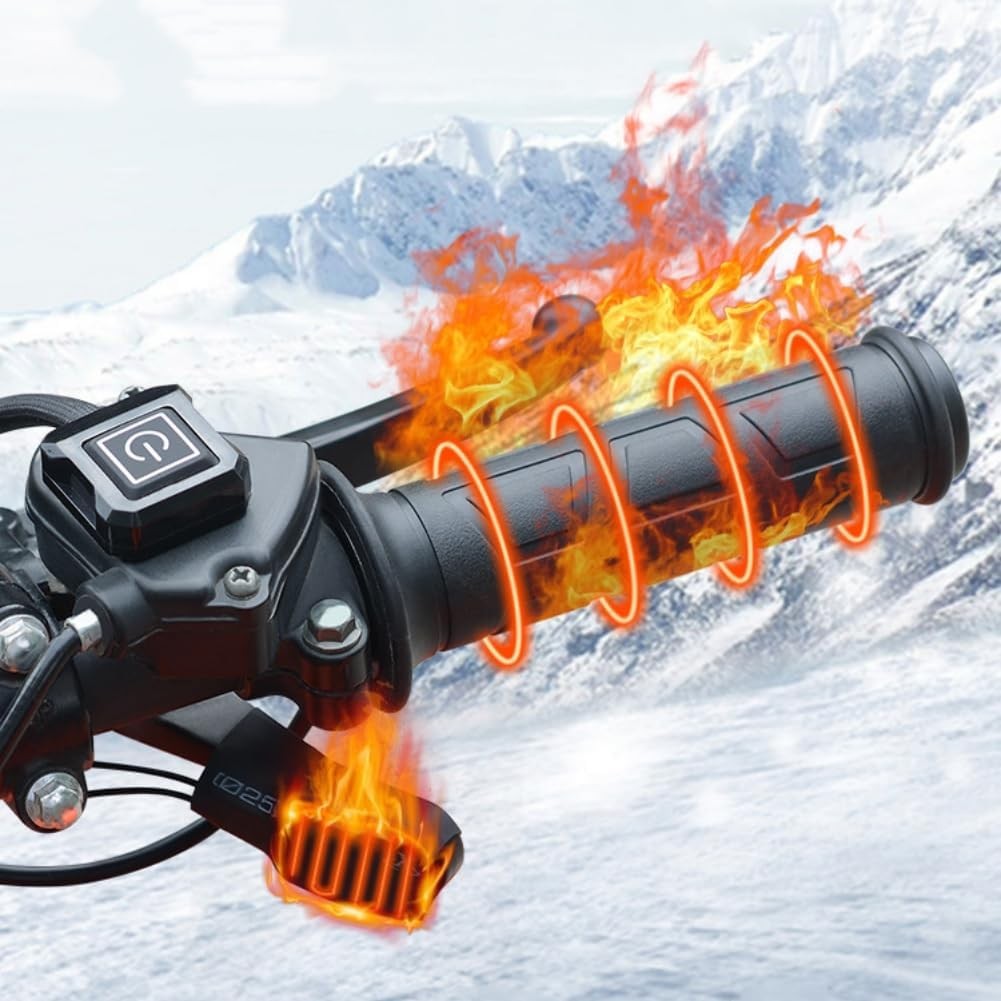 7/8\'\' ATV Heated Handlebar Grips 3-Gear Temperature Adjustable Handlebar Heater