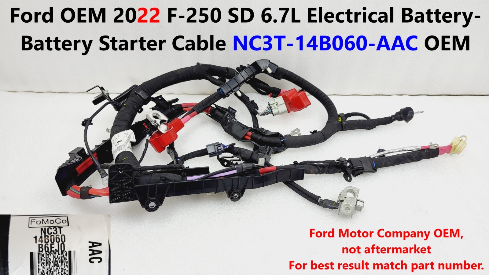 Ford OEM 22 F250 SD 6.7L Electrical Battery-Battery Starter Cable NC3T14B060AAC
