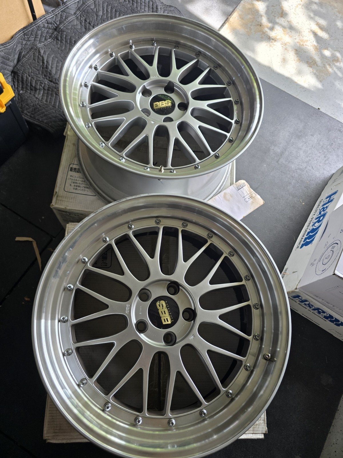 Authentic JDM BBS LM155 2 Piece wheels 9.5+32 5x112 With Center Caps Authentic JDM BBS LM155 2 Piece wheels 9.5+32 5x112 With Center Caps