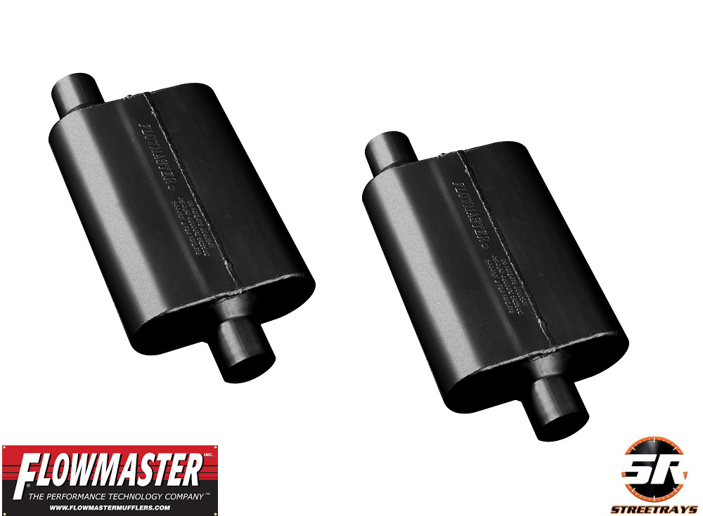 Flowmaster 42441 Chambered Muffler 2.25 Offset Inlet x 2.25 Center Out - Pair