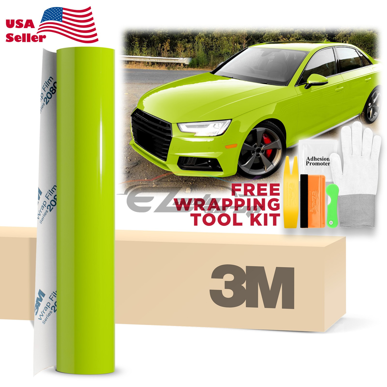 Genuine 3M 2080 Series G16 Gloss Light Green Vinyl Wrap Vehicle Film Decal Sheet Genuine 3M 2080 Series G16 Gloss Light Green Vinyl Wrap Vehicle Film Decal Sheet