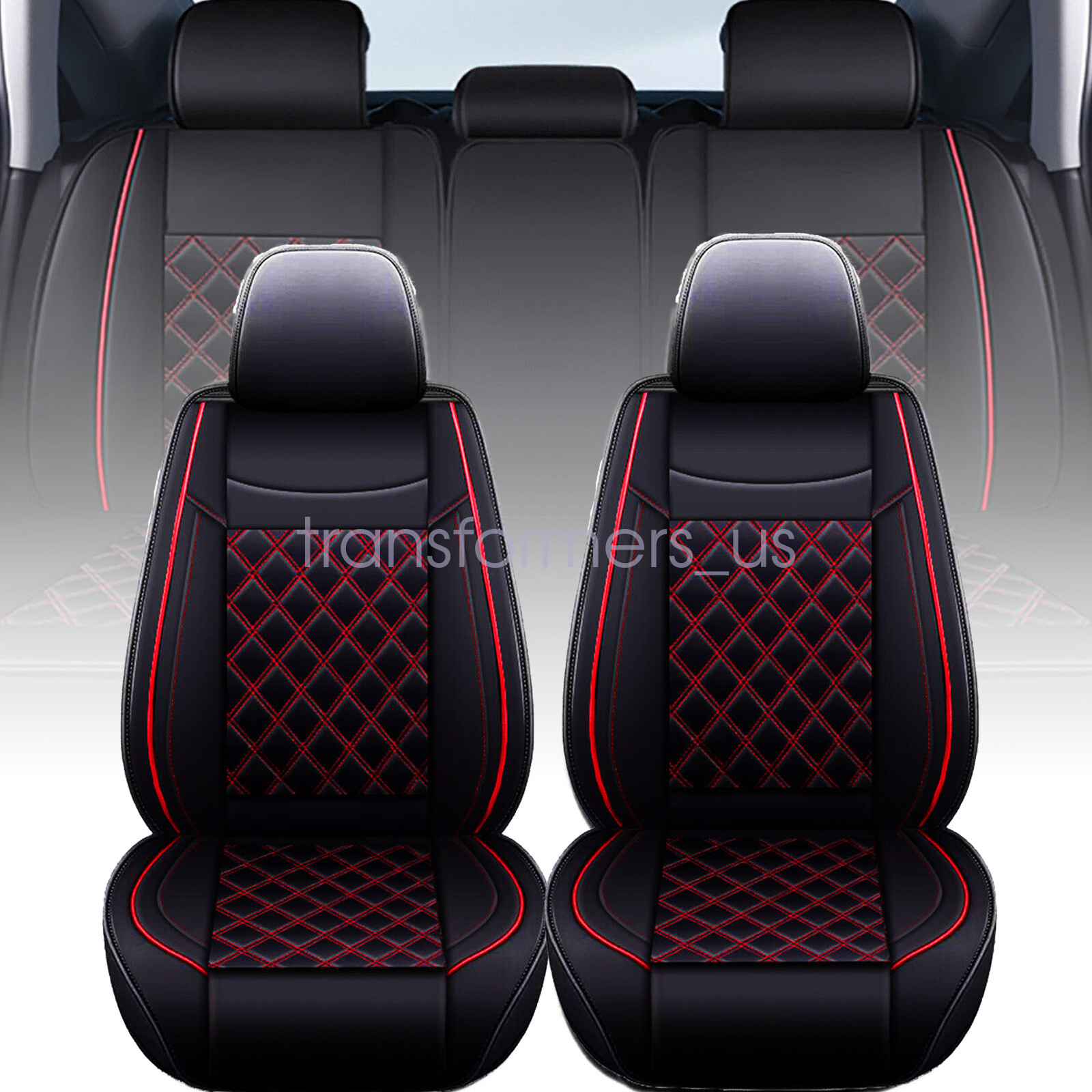 Car 5-Seat Covers For Toyota Tacoma 2007-2023 Crew Cab 4-Door Front Rear Cushion
