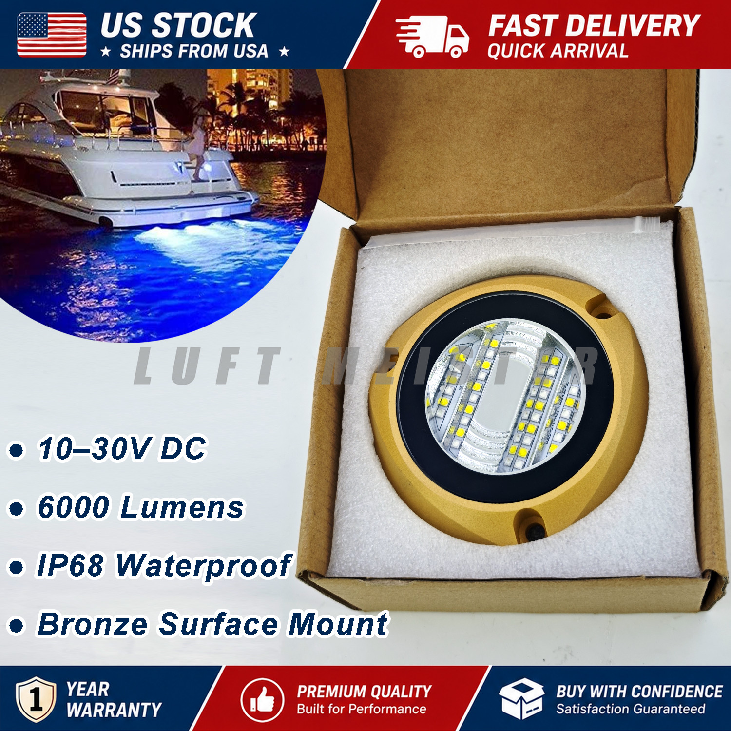 For Lumitec SeaBlaze X2 LED Underwater Light - Dual Color - White/Blue 101516