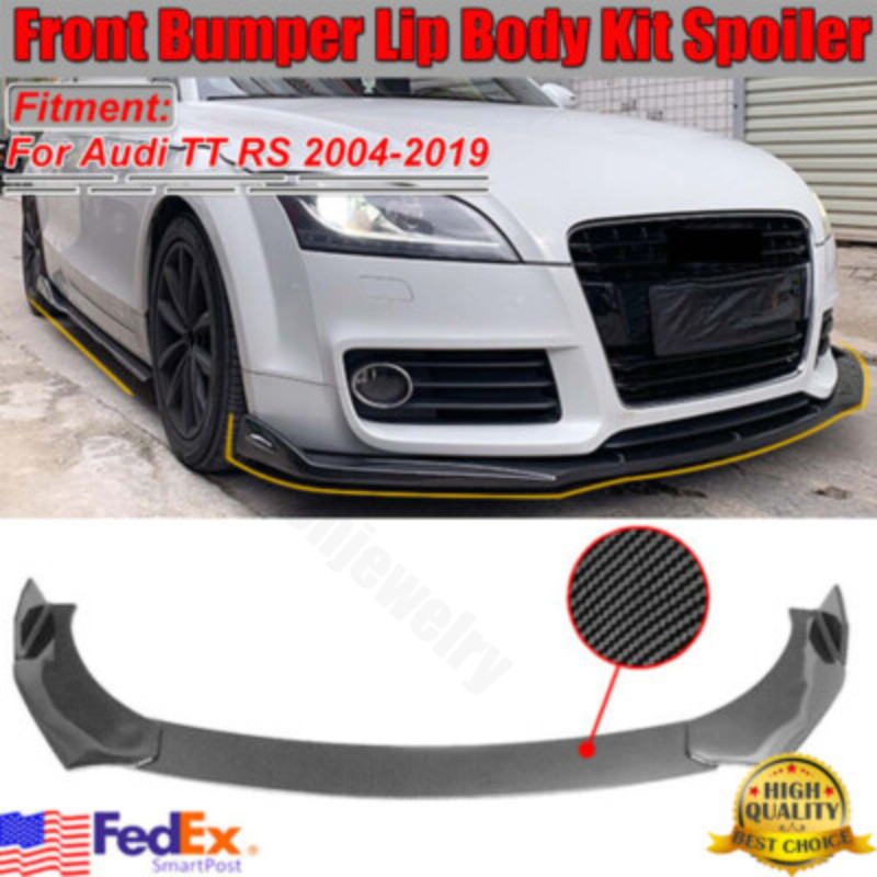 Front Bumper Lip Spoiler Splitters  Carbon Fiber Look Sedan Universal Fitment