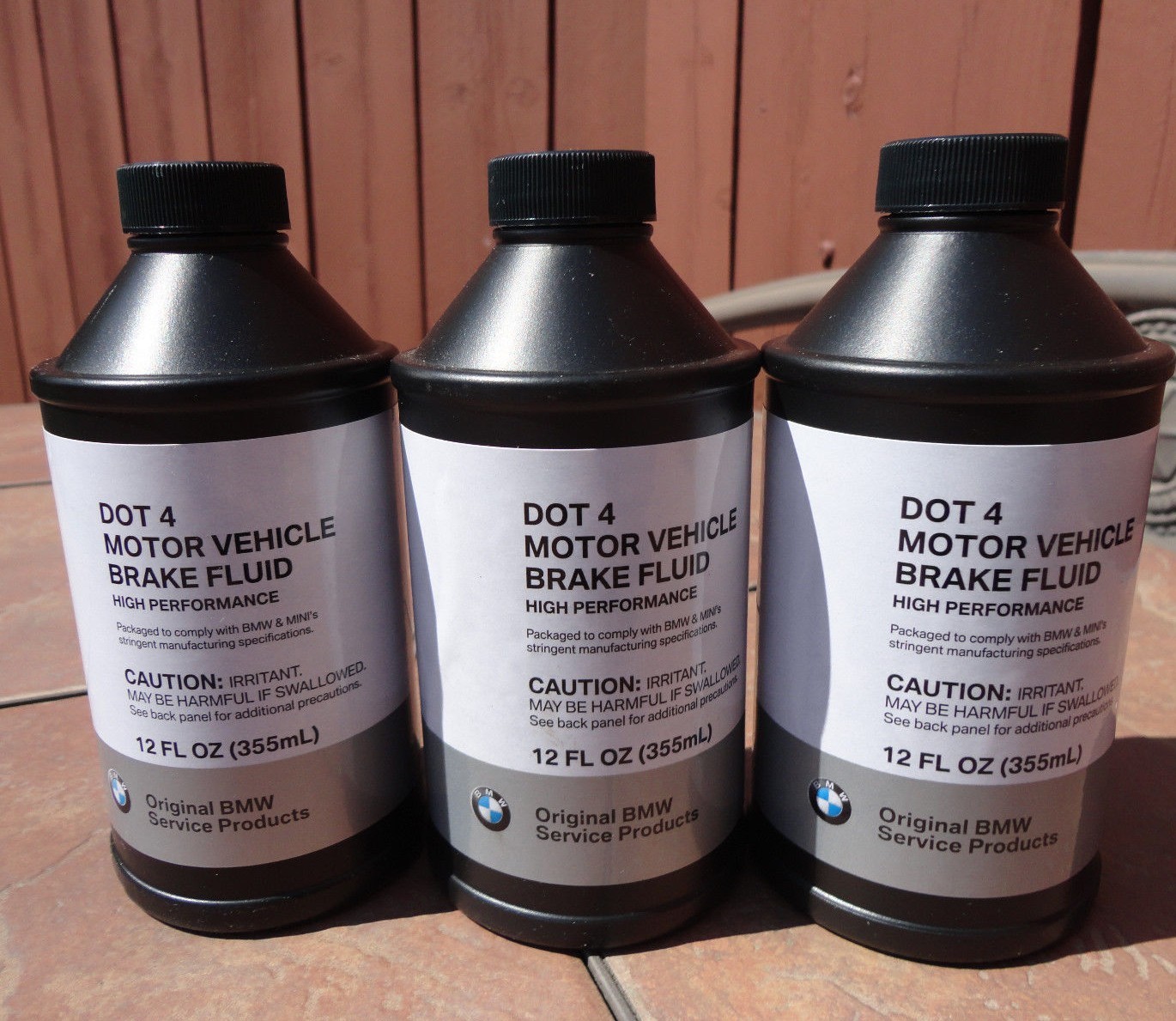 3X NEW BMW DOT4 Brake Fluid - 355mL 12FL OZ  81220142156 lot of 3 bottles