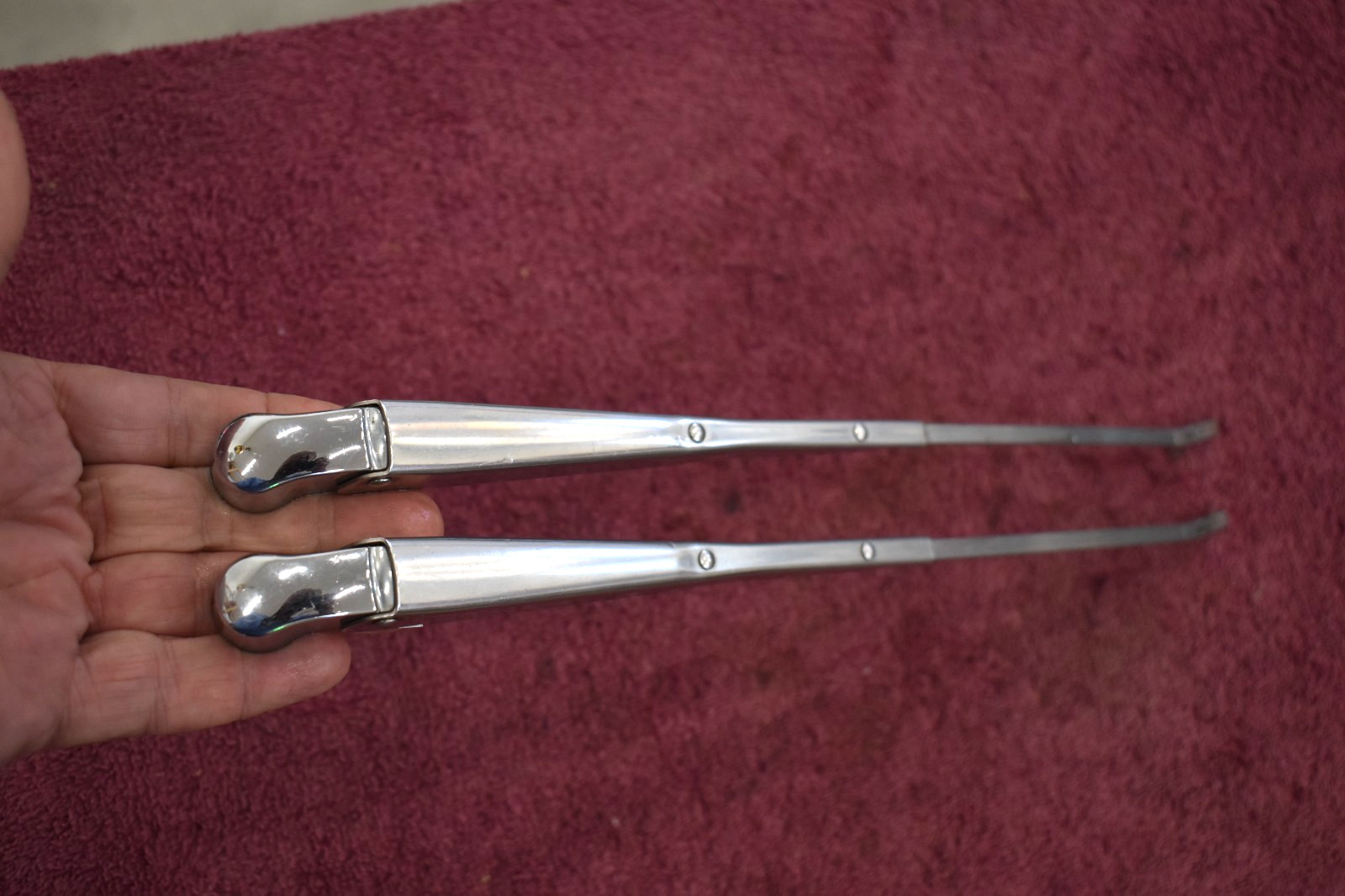 1965-66 Plymouth, Chrysler, Dodge Wiper Arms Left & Right OEM Stainless NICE