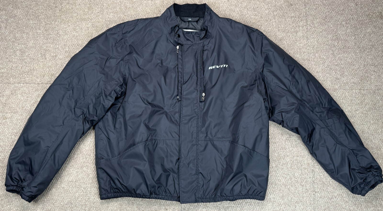 REV\'IT Tornado HV Men\'s Black Full Zip Windbreaker Motorcycle Jacket Size 58 REV\'IT Tornado HV Men\'s Black Full Zip Windbreaker Motorcycle Jacket Size 58