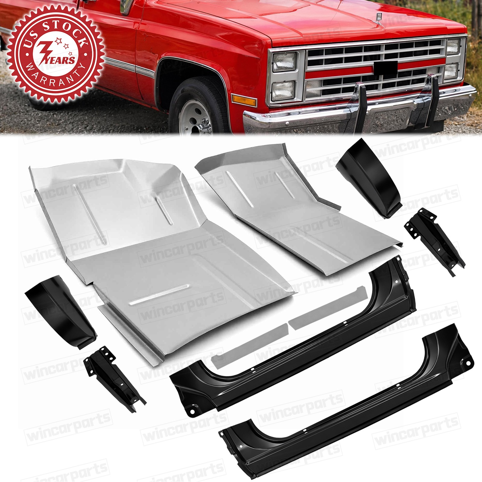For 73-87 Chevy & GMC C/K Pickup Rocker Panel Cab Corner & Floor Pan & Supports