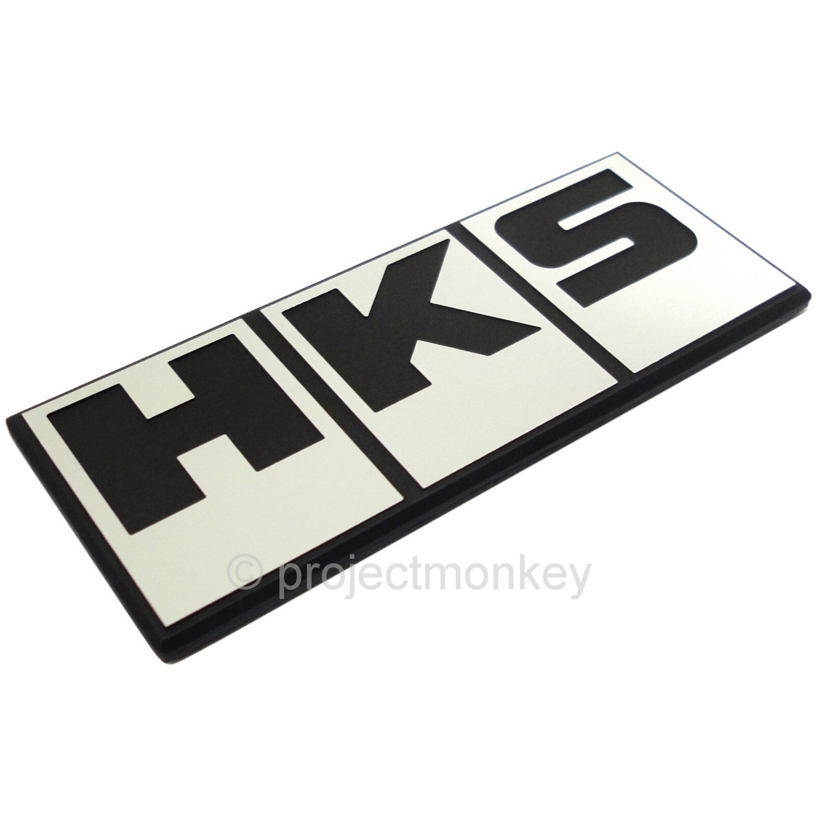 HKS 51003-AK027 Block Logo Emblem Badge Black & Silver Genuine Part JDM HKS 51003-AK027 Block Logo Emblem Badge Black & Silver Genuine Part JDM
