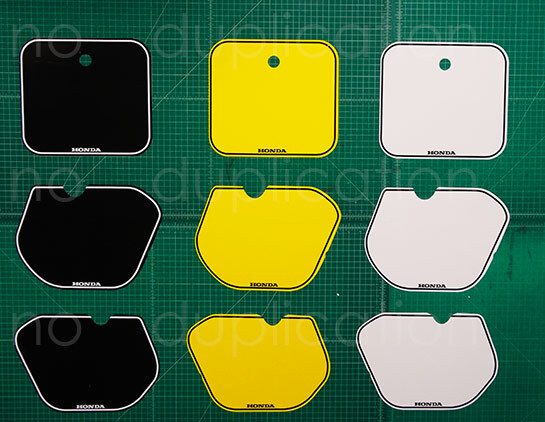 86' 1986 85' 1985 CR 125, 250, 500 3pc THICK number plate decals stickers
