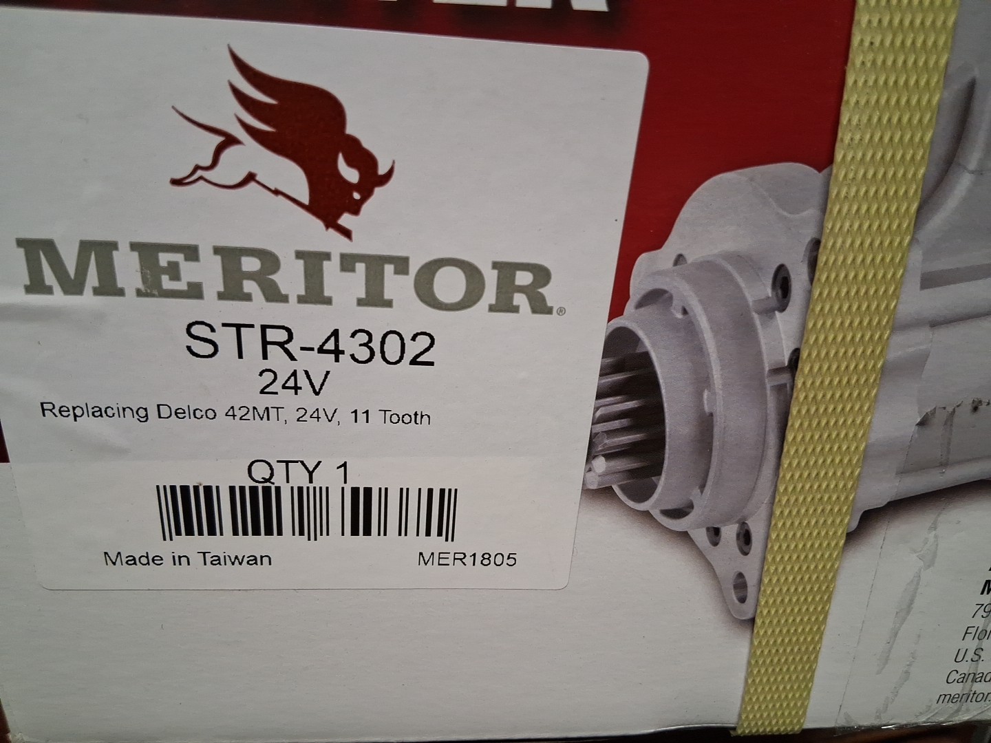 Meritor Str-4302 24 V Starter Replaces Delco 42 MT, 24V , 11. Tooth