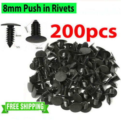 200X Bumper Fastener Clips Auto Car Hole Plastic Rivets Retainer Fender Push Pin