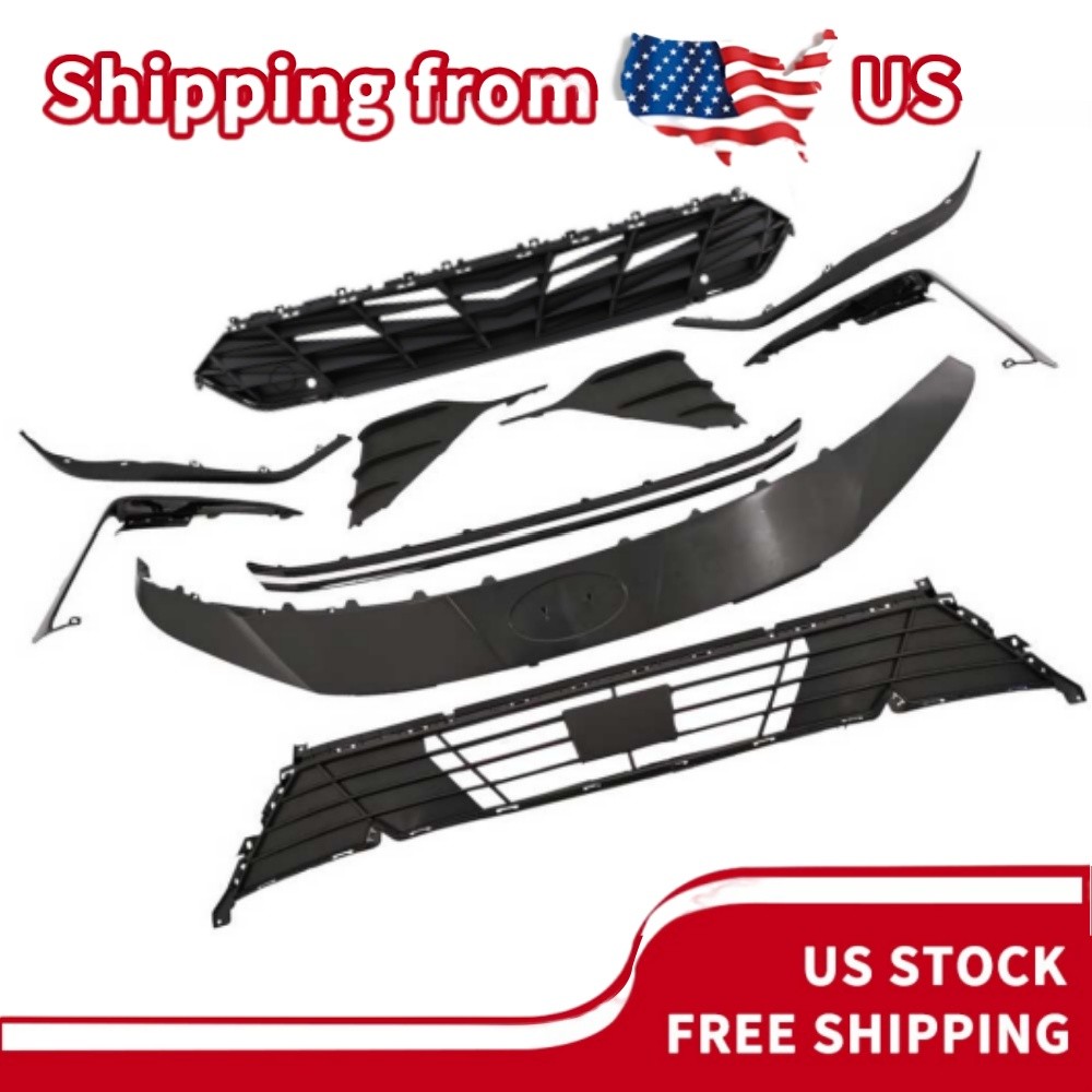W/O Camera Hole Front Upper & Lower Grille Trim Set For 24-2025 Hyundai Elantra
