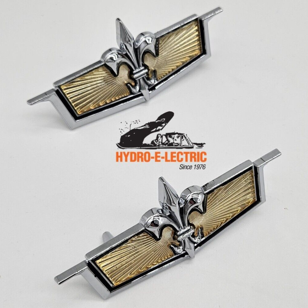 NEW 1975-1976 Chevrolet Caprice Chrome Fender Emblem Fleur De Lis- Pair