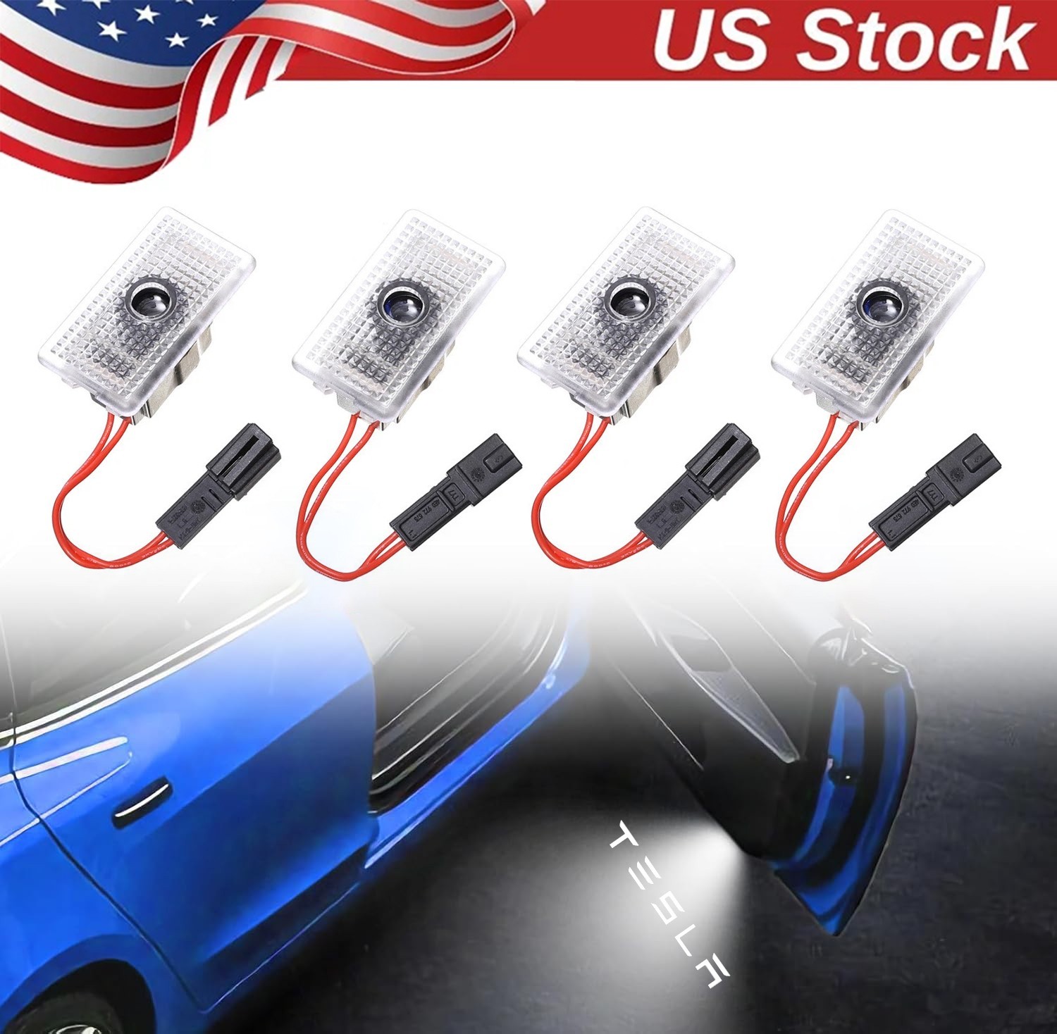 OEM-Replace White LED 4Pcs Side Door Courtesy Lights Fits Tesla Model S X 3 Y OEM-Replace White LED 4Pcs Side Door Courtesy Lights Fits Tesla Model S X 3 Y