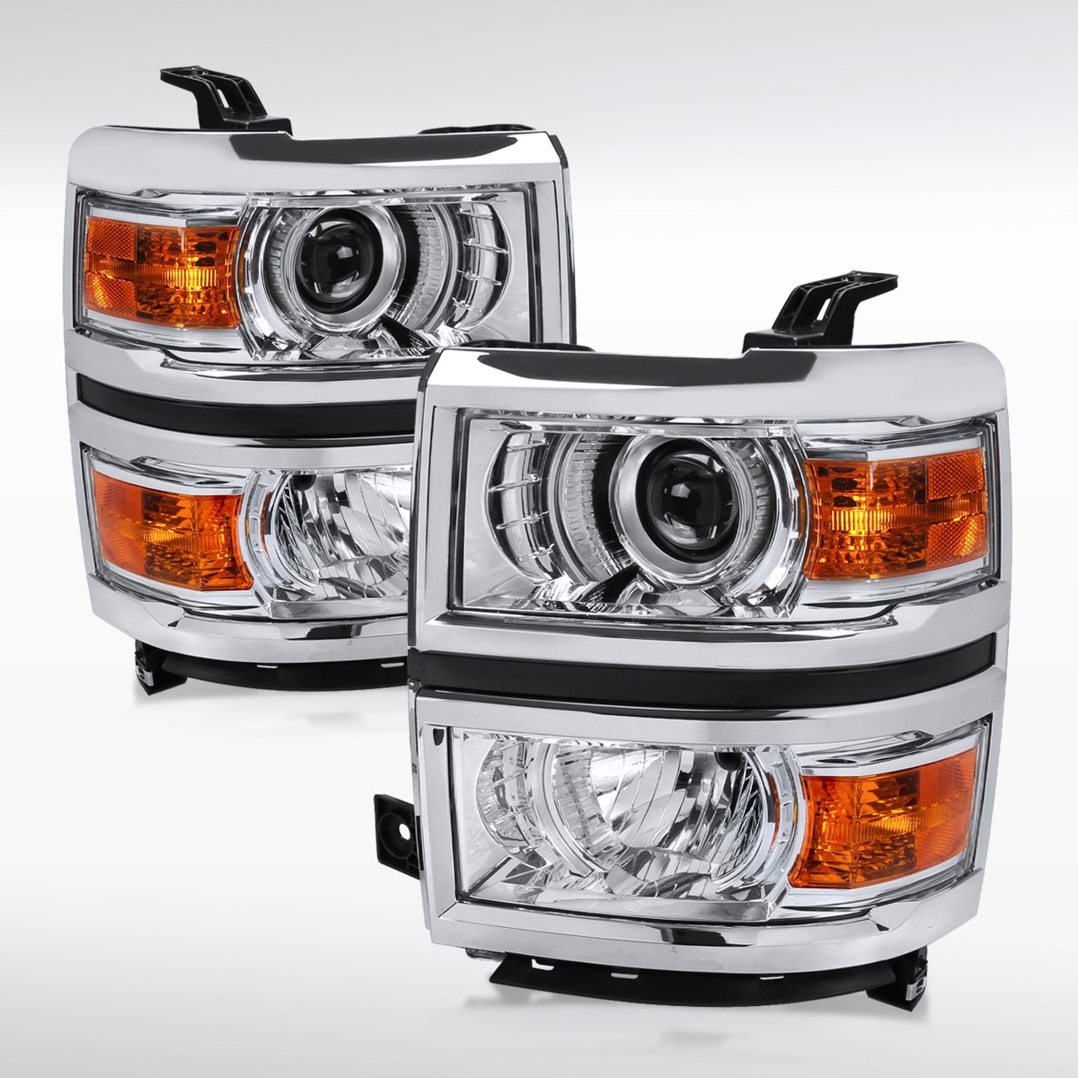 Fit 2014-2015 Chevy Silverado 1500 Projector Headlights Lamps Left+Right 14-15 Fit 2014-2015 Chevy Silverado 1500 Projector Headlights Lamps Left+Right 14-15