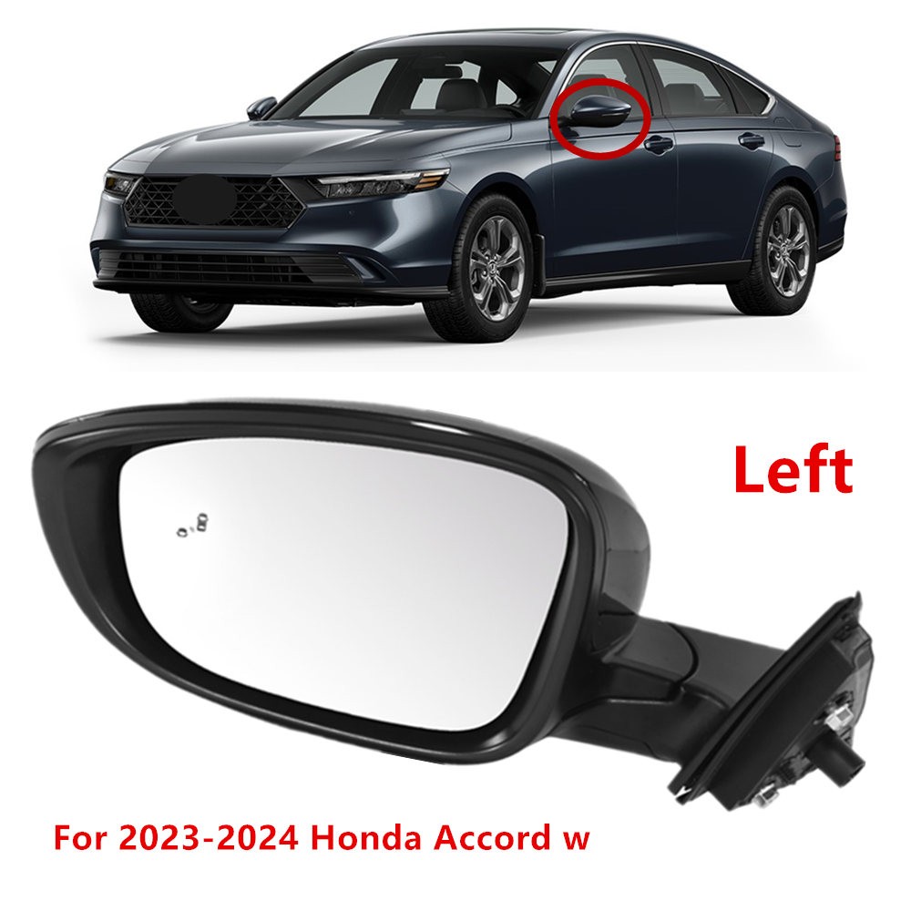 Driver Left w/ Power/Blind Spot Side Door Mirror For 2023-2024 Honda Accord