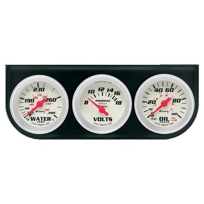 EQUUS 2.0 Dia Triple Gauge Set w/Black Panel- E8200 EQUUS 2.0 Dia Triple Gauge Set w/Black Panel- E8200