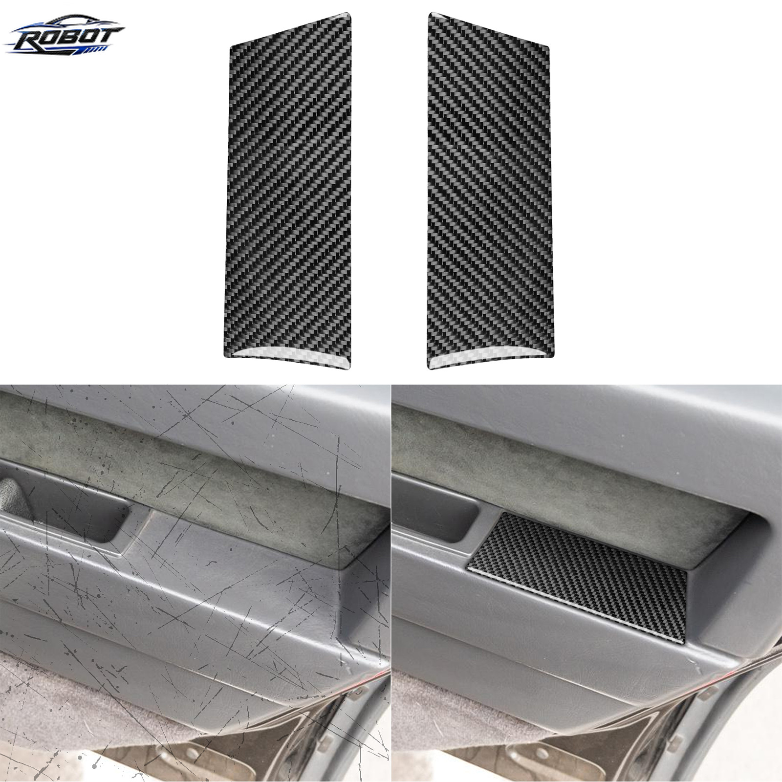 Soft Real Carbon Fiber For Volvo 850 1991-97 Rear Door Armrest Rear Cover Plate