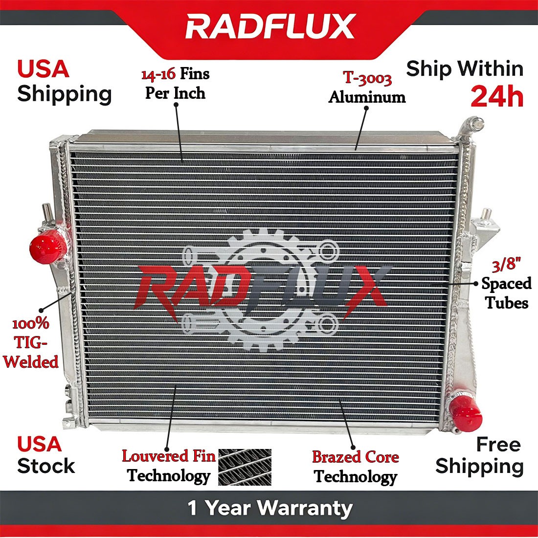 2038 M/T Aluminum Radiator Fits 2.8L 3.2L L6 BMW Z3 M Coupe Roaster 1997-2002