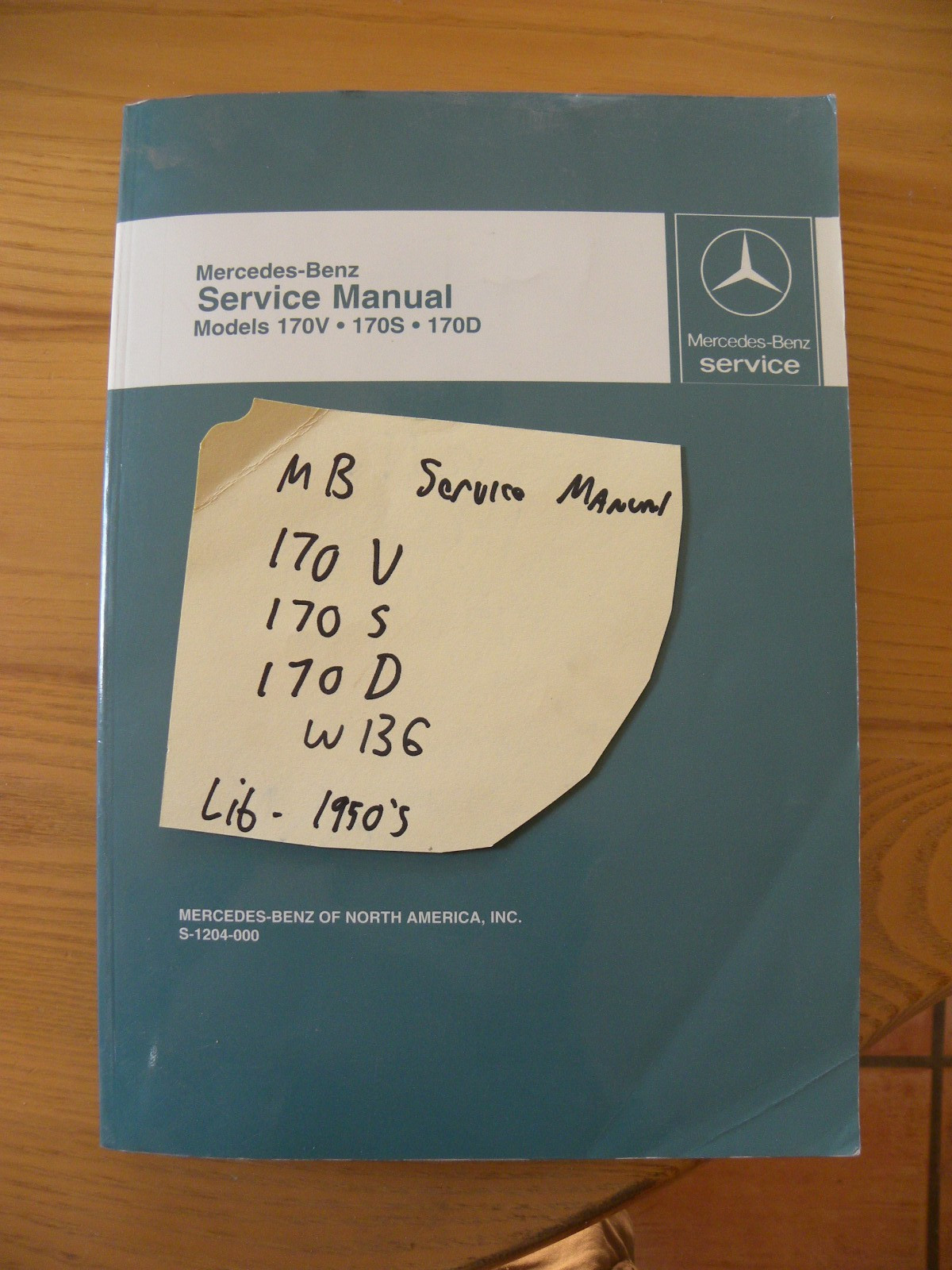 1950's Mercedes Benz W136 170V 170S 170D 170S-V 170S-D Service Manual