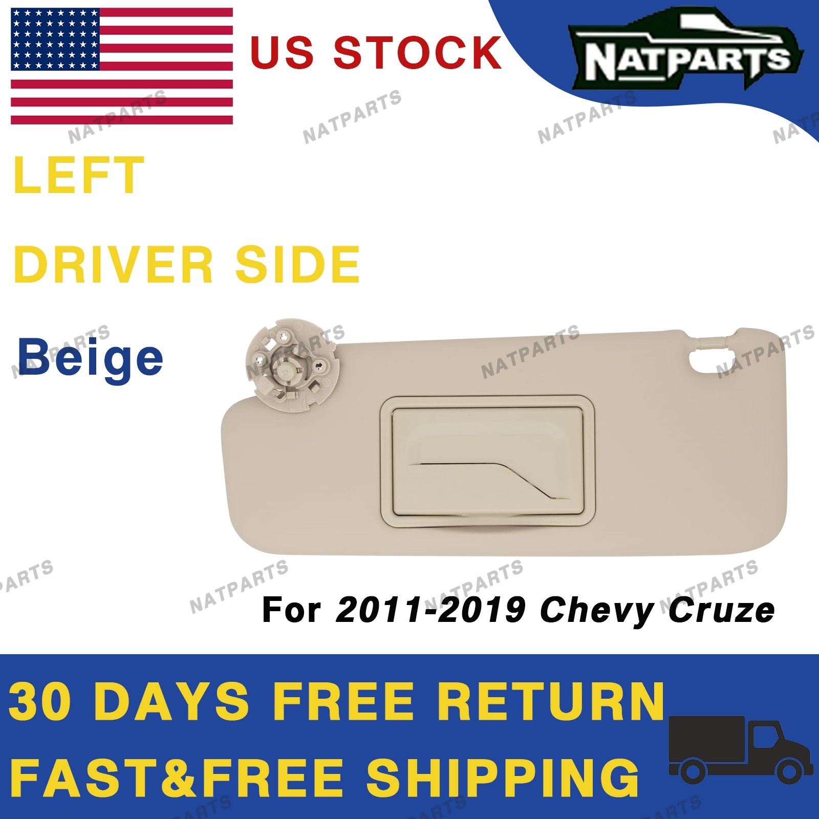 11-19 chevy cruze Left Driver Side Sun Visor beige 84126657 11-19 chevy cruze Left Driver Side Sun Visor beige 84126657
