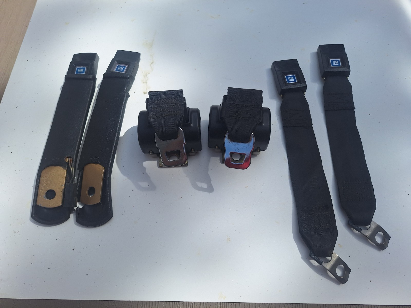 1975-81 CAMARO Z28 FIREBIRD  ORIGINAL GM  SEAT BELT LOT PARTIAL SET  BLACK