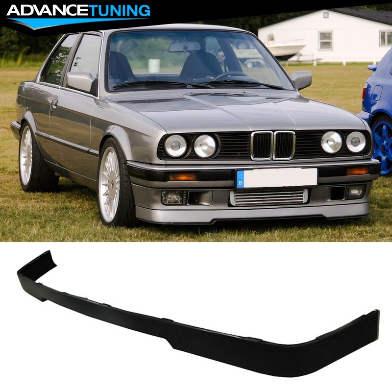Fits 84-92 BMW E30 3-Series Mtech Msport Style Front Bumper Lip Lower Spoiler PU