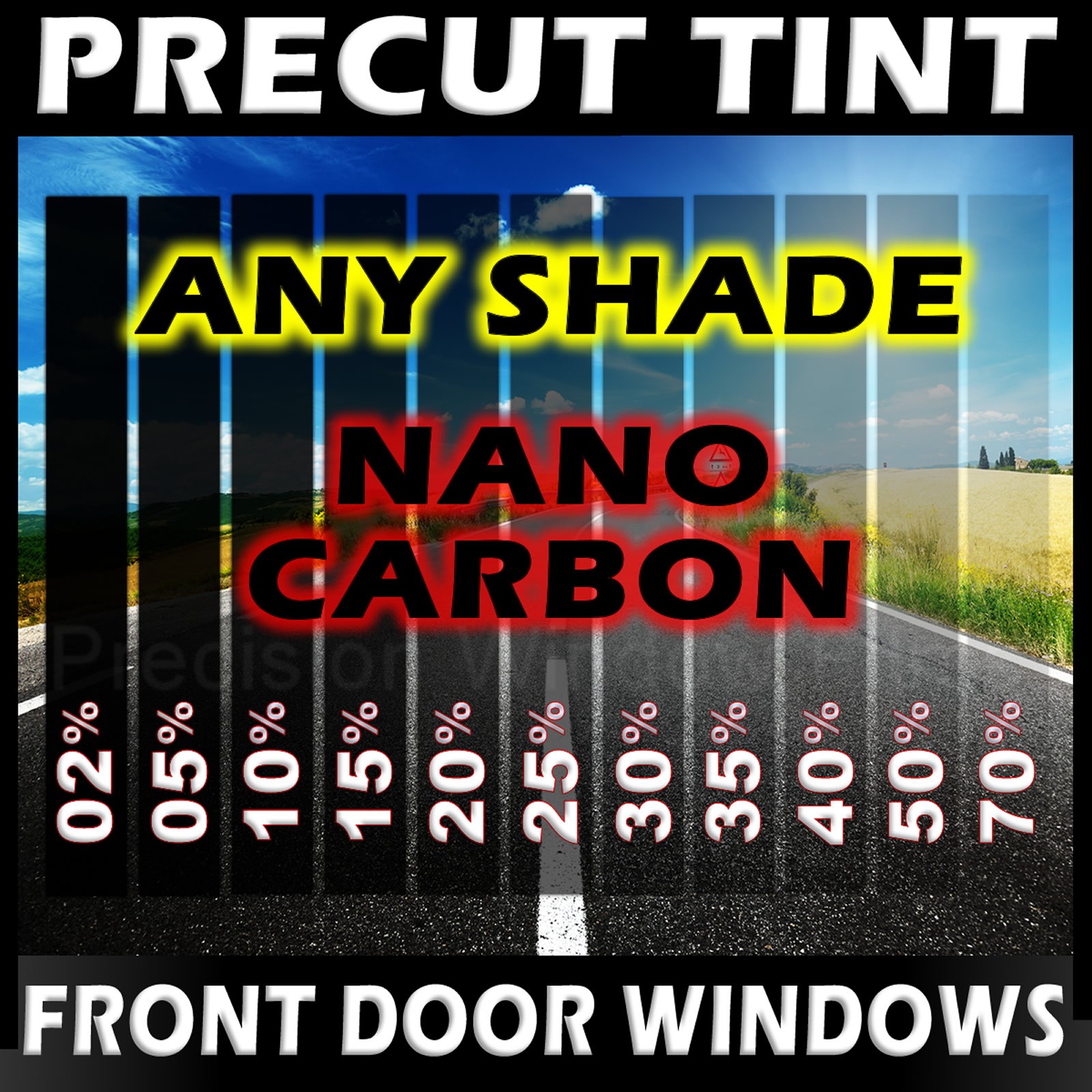 PreCut Film Front Door Windows Any Tint Shade VLT for NISSAN Glass