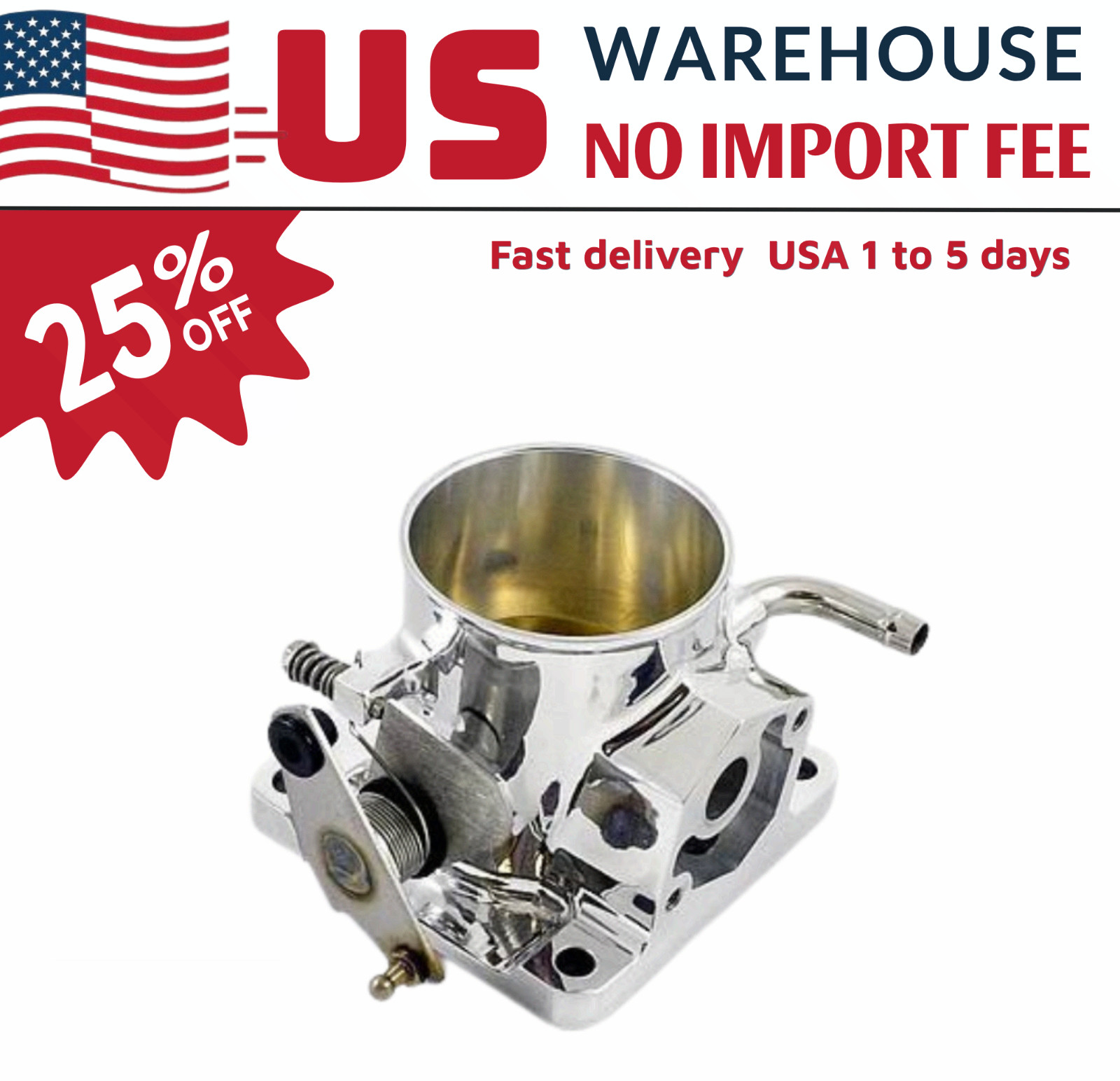 Accufab 75mm Polished Throttle Body For 86-93 Ford Mustang 5.0L 302 V8
