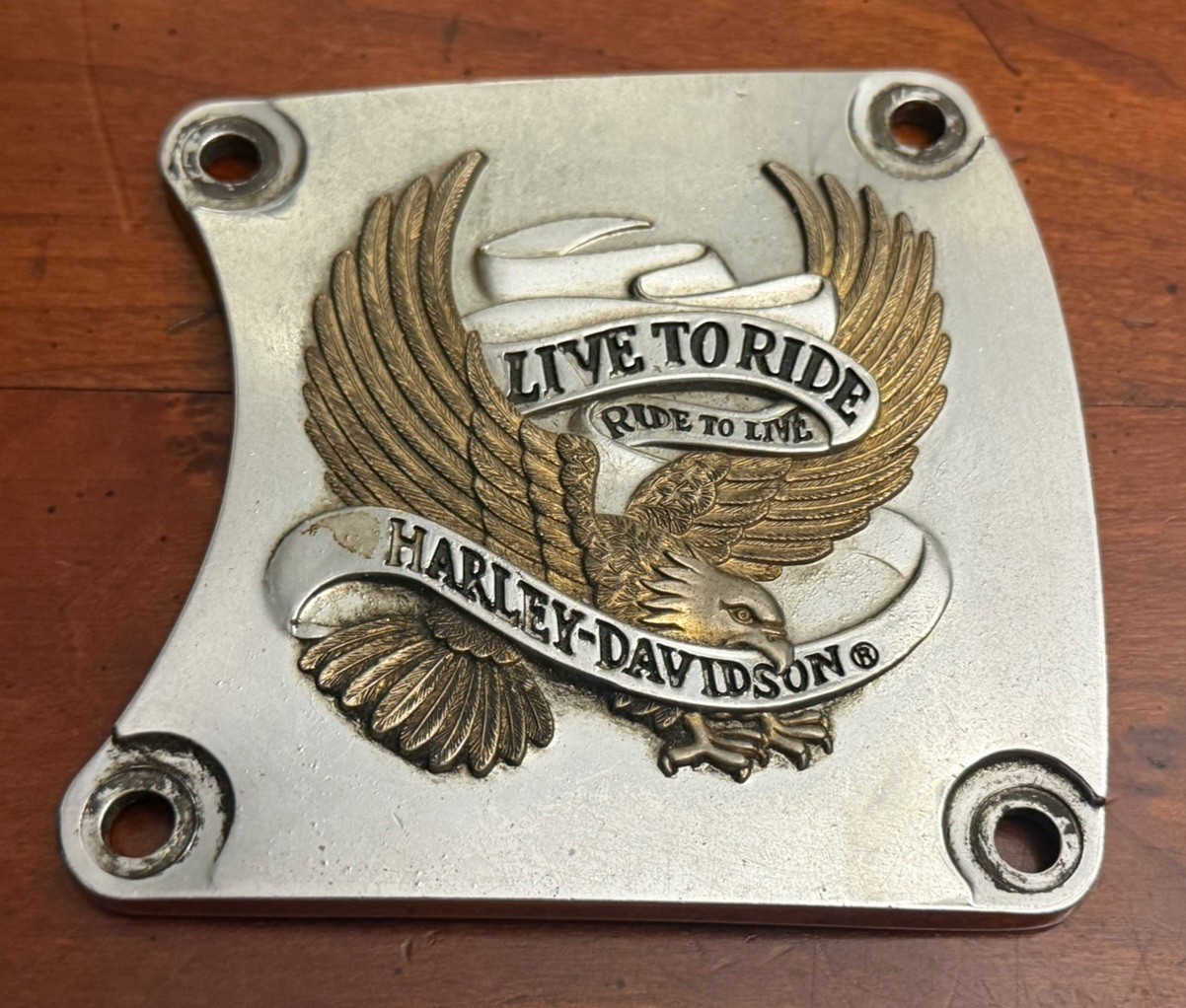 Vintage Harley Davidson Live to Ride Ride to Live Cam Cover Inspection 4 Hole Vintage Harley Davidson Live to Ride Ride to Live Cam Cover Inspection 4 Hole