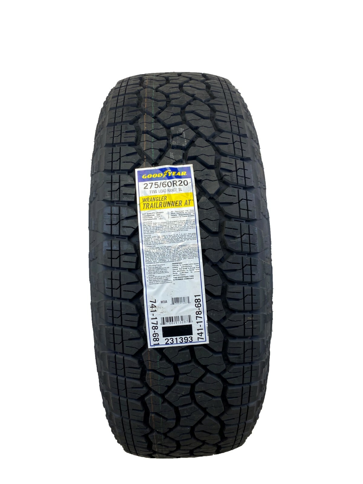 4 (Four) New Goodyear Wrangler TrailRunner AT 275/60R20 115S A/T Tires 2756020