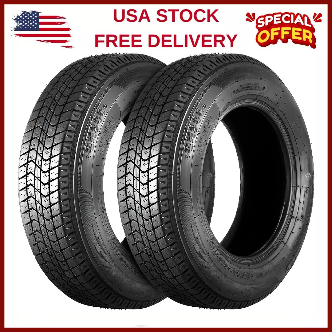 2PCS ST205/75D14 Trailer Tires 205 75 14 6Ply Replacement Tire ST205 75D 14 14\