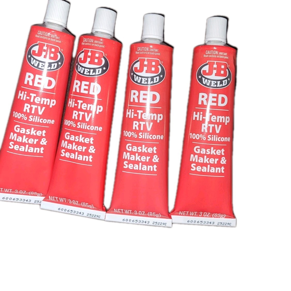 4 x Tubes JB Weld Red Hi- Temp RTV Silicone Sealant - 3 Oz. x 4 = 12Oz