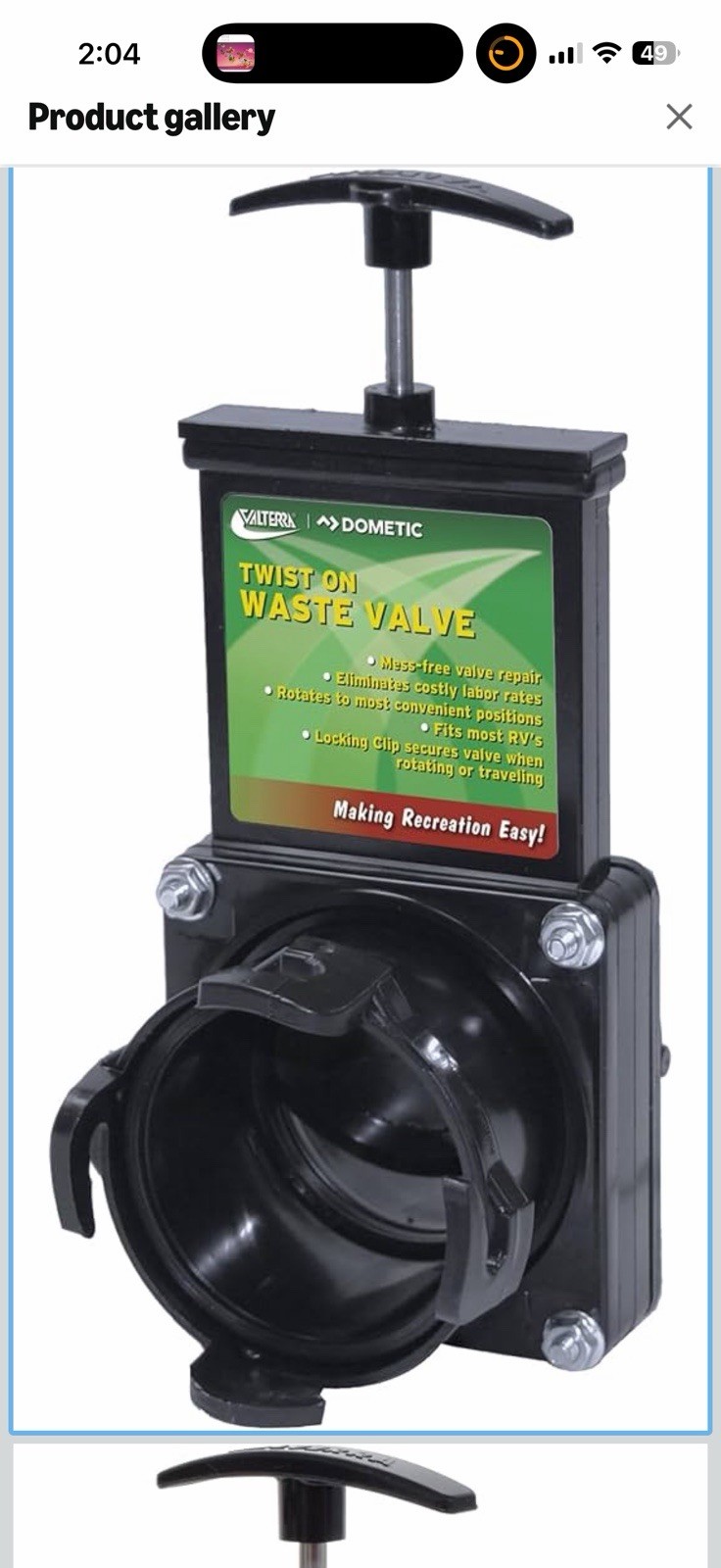 rv black tank flush valve